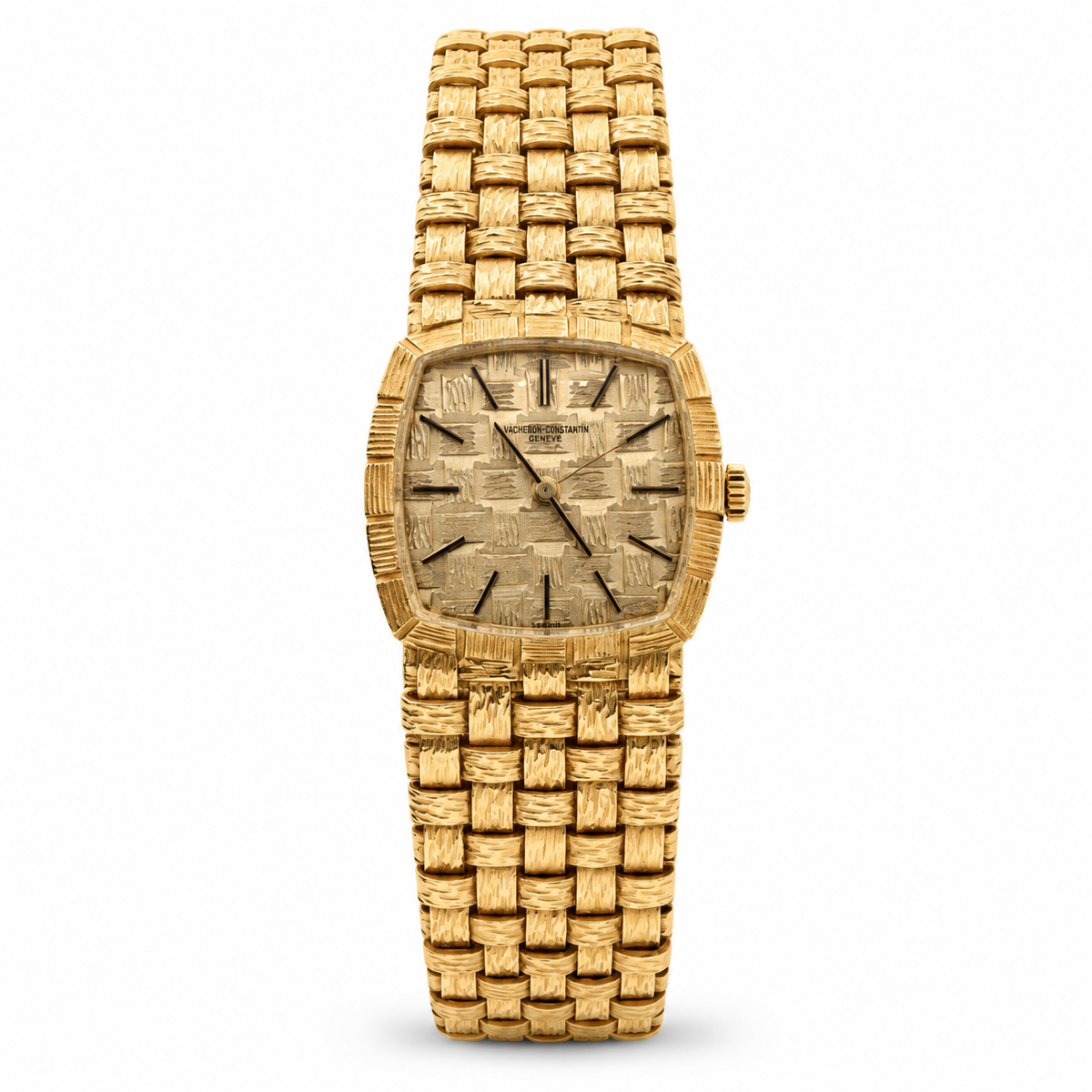 Vacheron Constantin Ref. 7391 18K Yellow Gold Square Basket-Weave Bracelet Watch