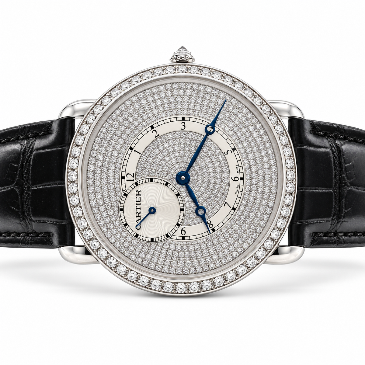 Cartier Ronde Louis Cartier WR007003 42mm 18K White Gold Factory Diamonds