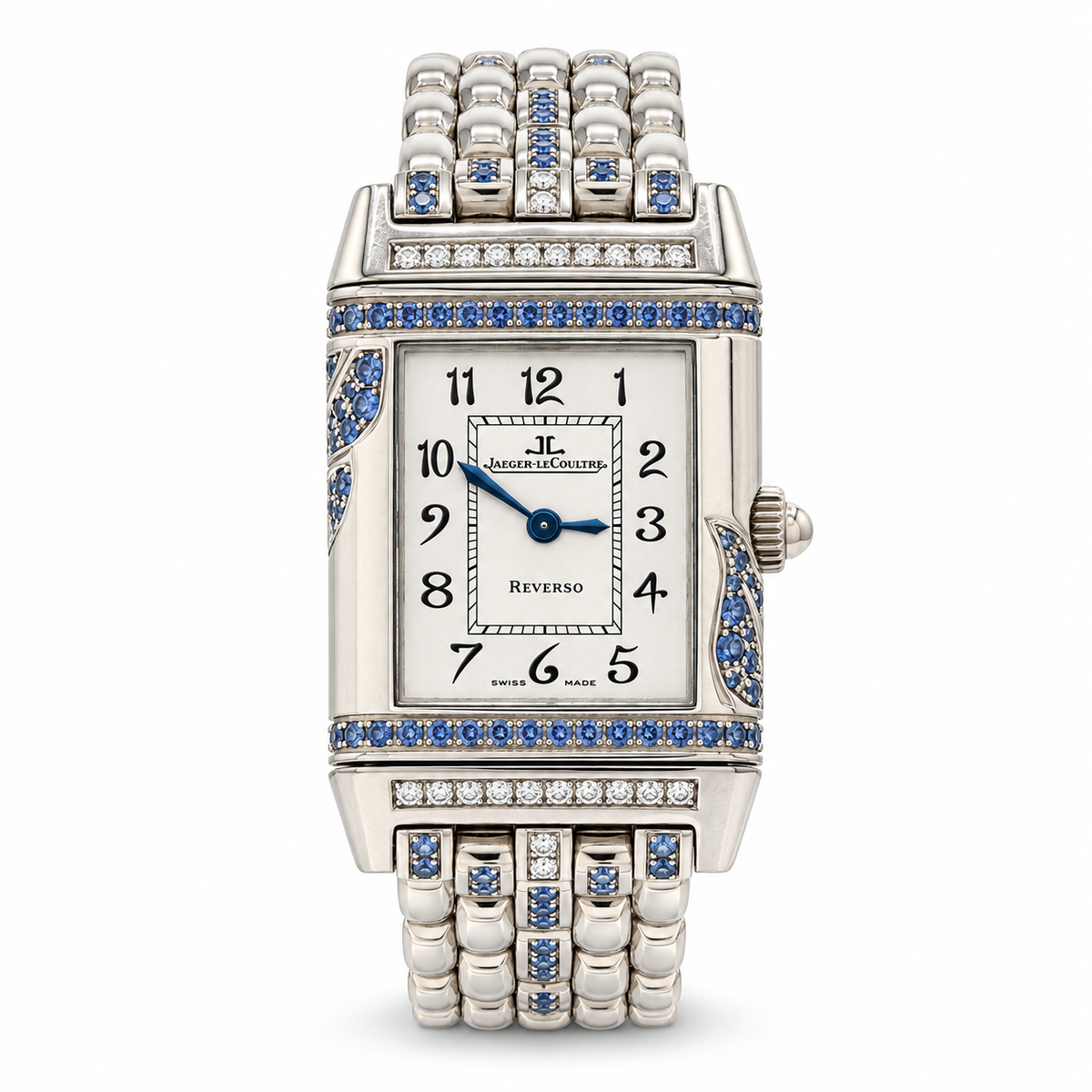 Jaeger-LeCoultre Reverso Florale White Gold Diamond & Blue Sapphire