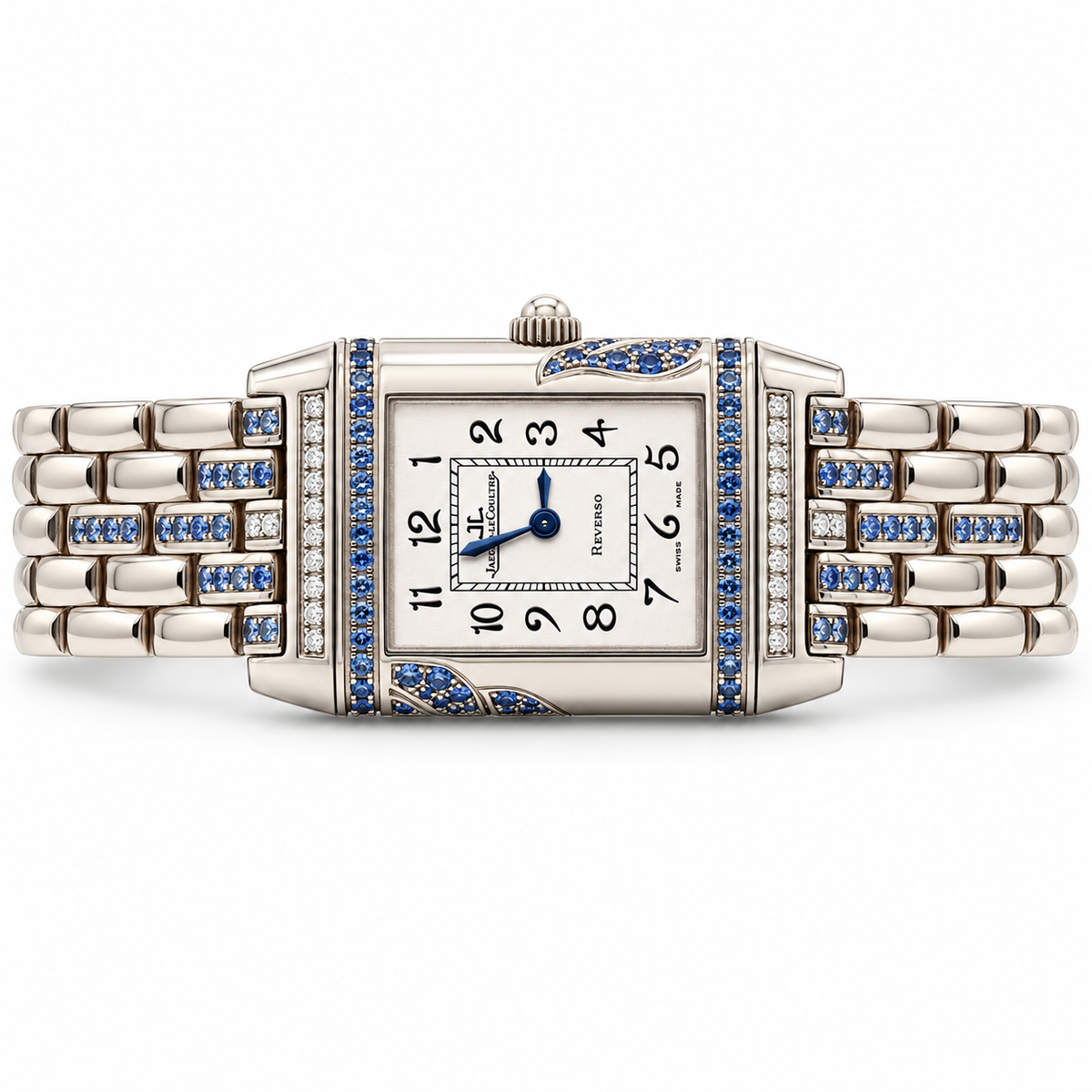 Jaeger-LeCoultre Reverso Florale White Gold Diamond & Blue Sapphire
