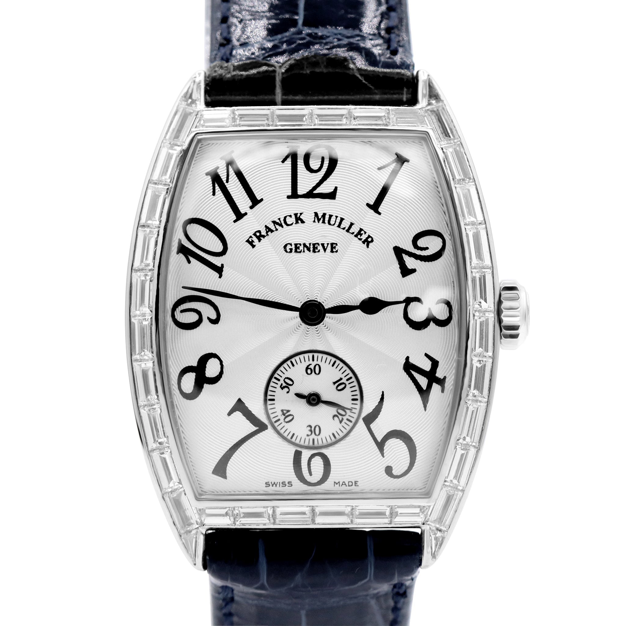 18K WHITE GOLD, SILVER DIAL, BAGUETTES