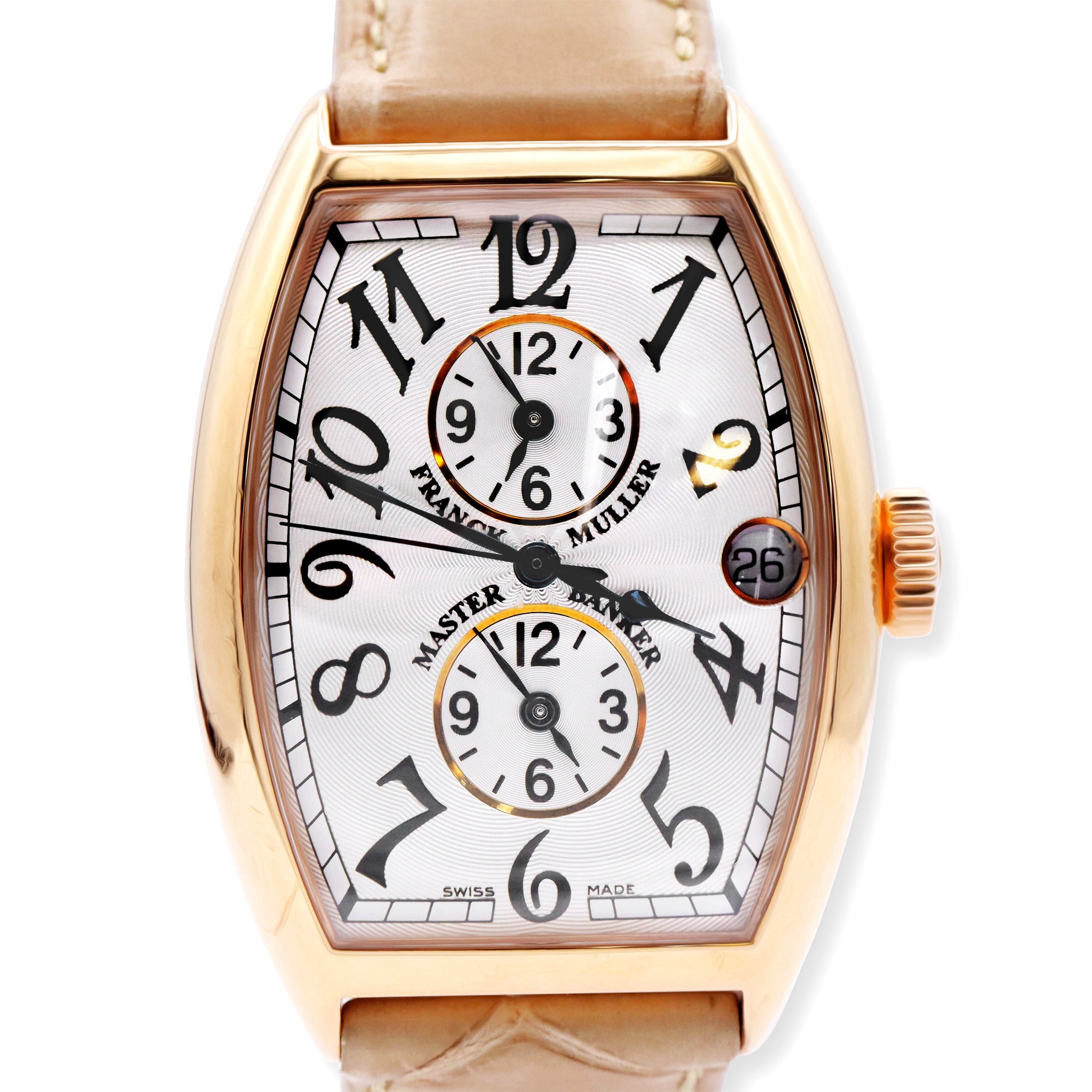 MASTER BANKER 18K ROSE GOLD SILVER DIAL