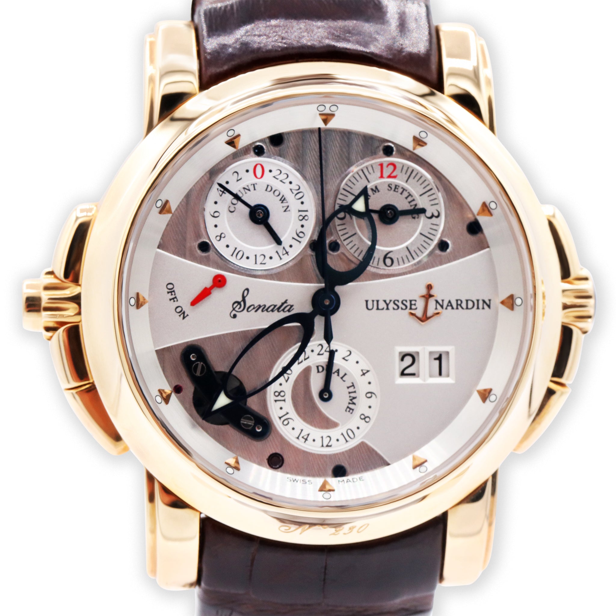 SONATA CATHEDRAL DUAL TIME ROSE GOLD, SLIVER DIAL