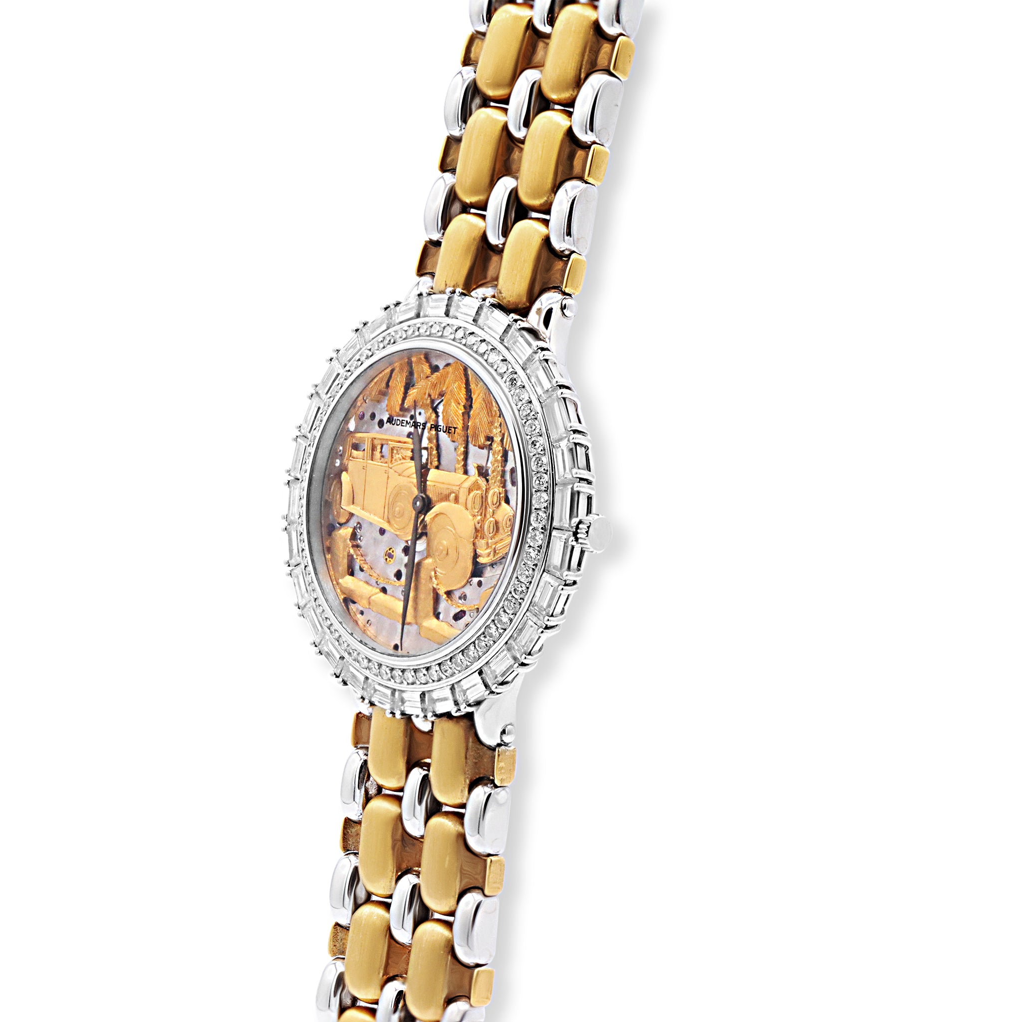 Rolls Royce Platinum and Gold with Baguette and Round Diamond Bezel