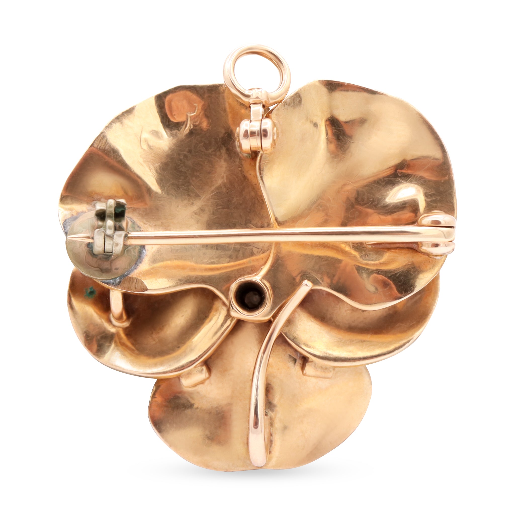 Purple Enamel Pansy with Diamond Center