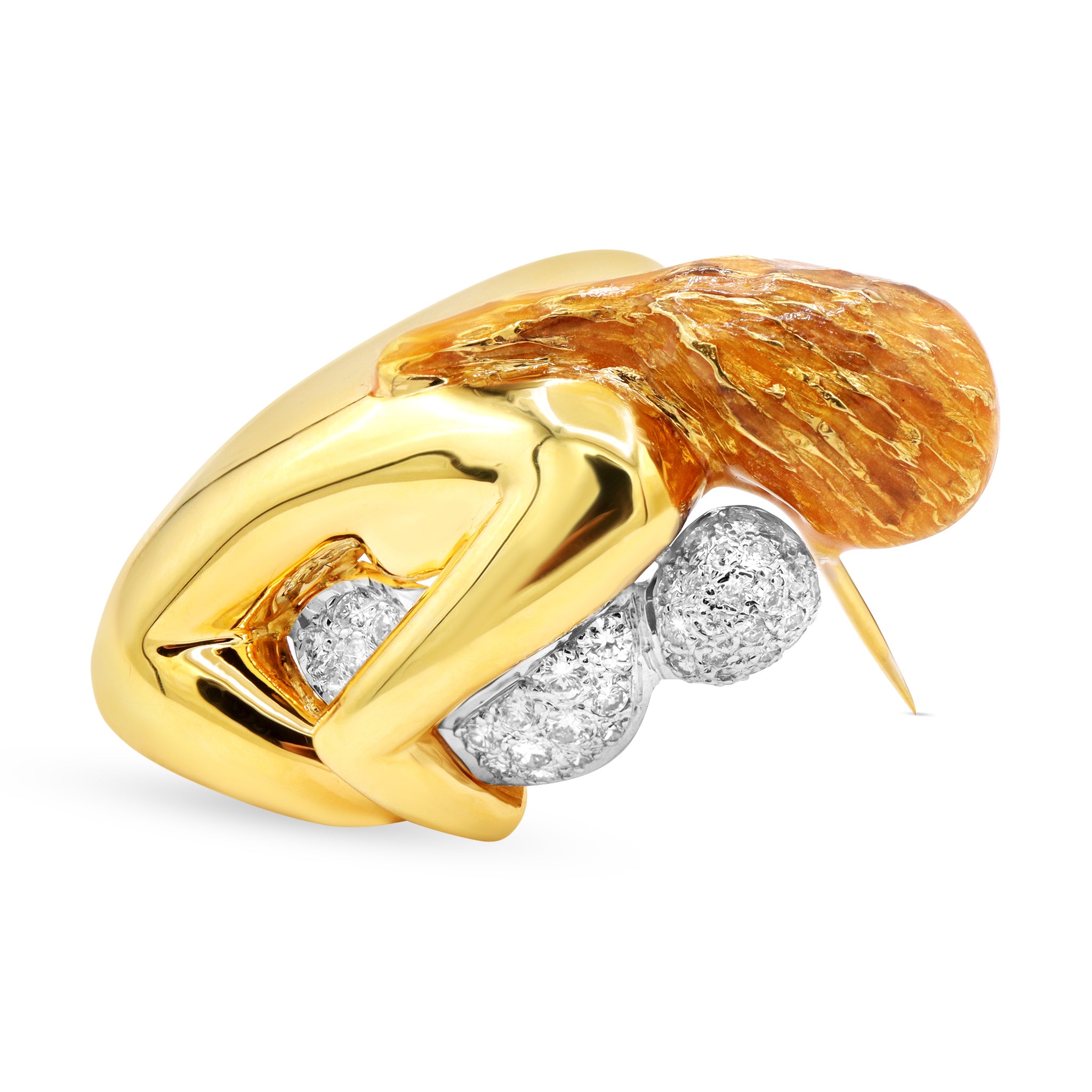 Mother and Child Brooch in Gold and Diamonds