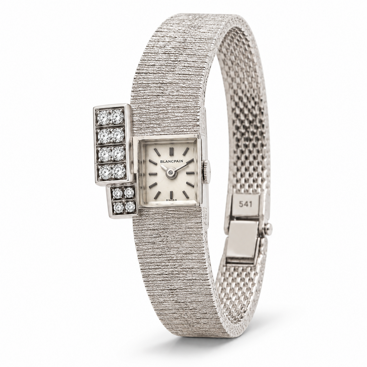 Vintage Blancpain diamond secret bracelet watch with dial revealed