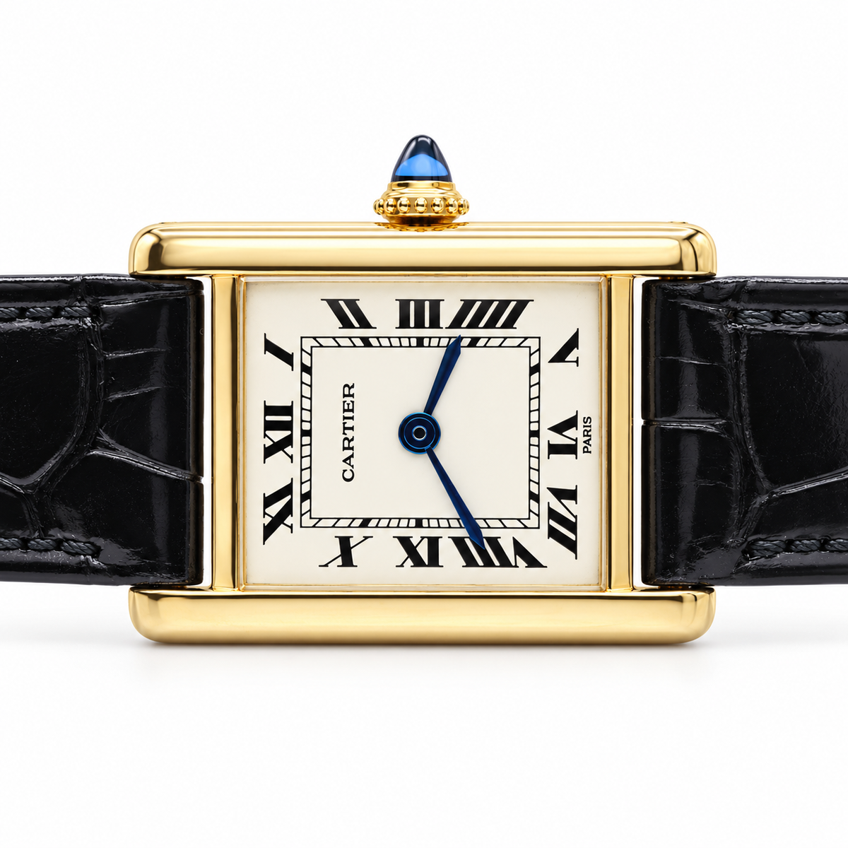 Cartier Tank Louis Ref. 78087 18K Yellow Gold Paris Dial front view