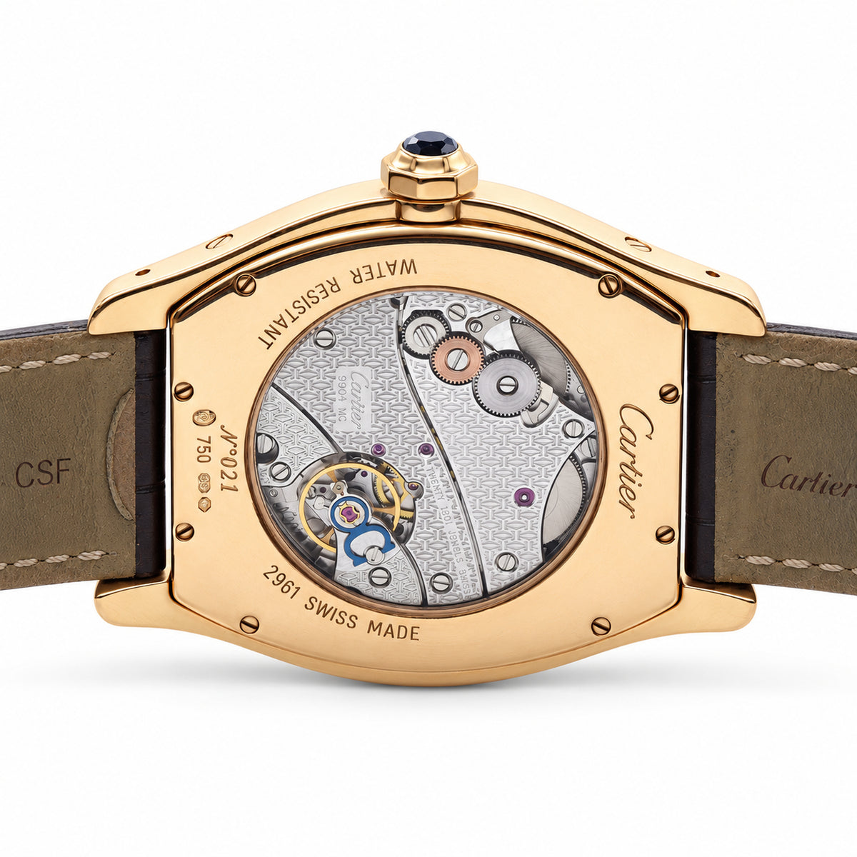 Cartier Tortue XL Jour et Nuit 18K Rose Gold exhibition caseback
