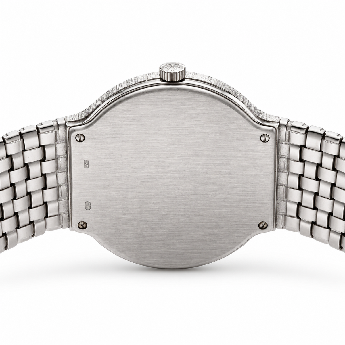 Vacheron Constantin 18K White Gold Basket-Weave Integrated Bracelet Watch caseback