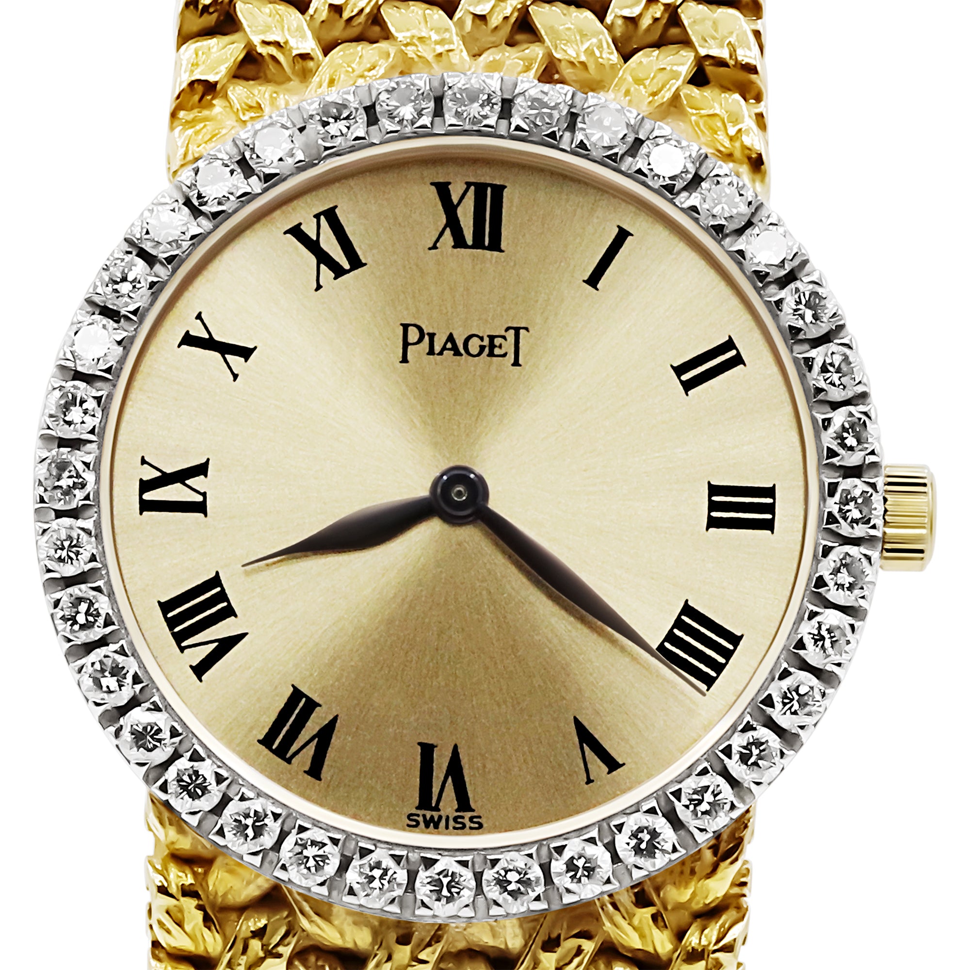 Vintage Ladies 18K Yellow Gold Factory Diamonds Circa 1980