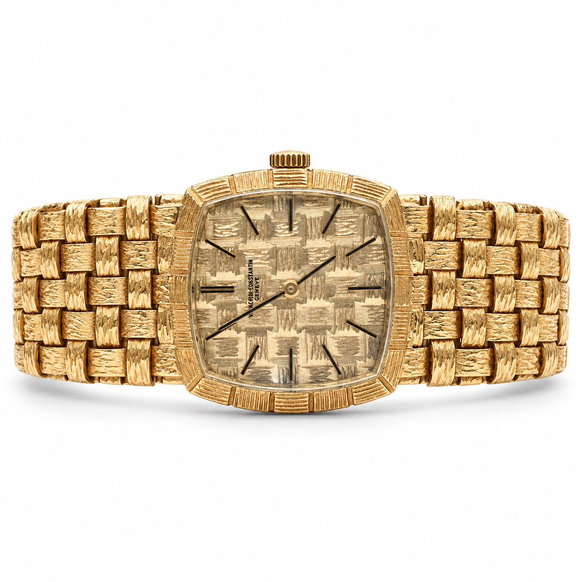 Vacheron Constantin Ref. 7391 18K Yellow Gold Square Basket-Weave Bracelet Watch