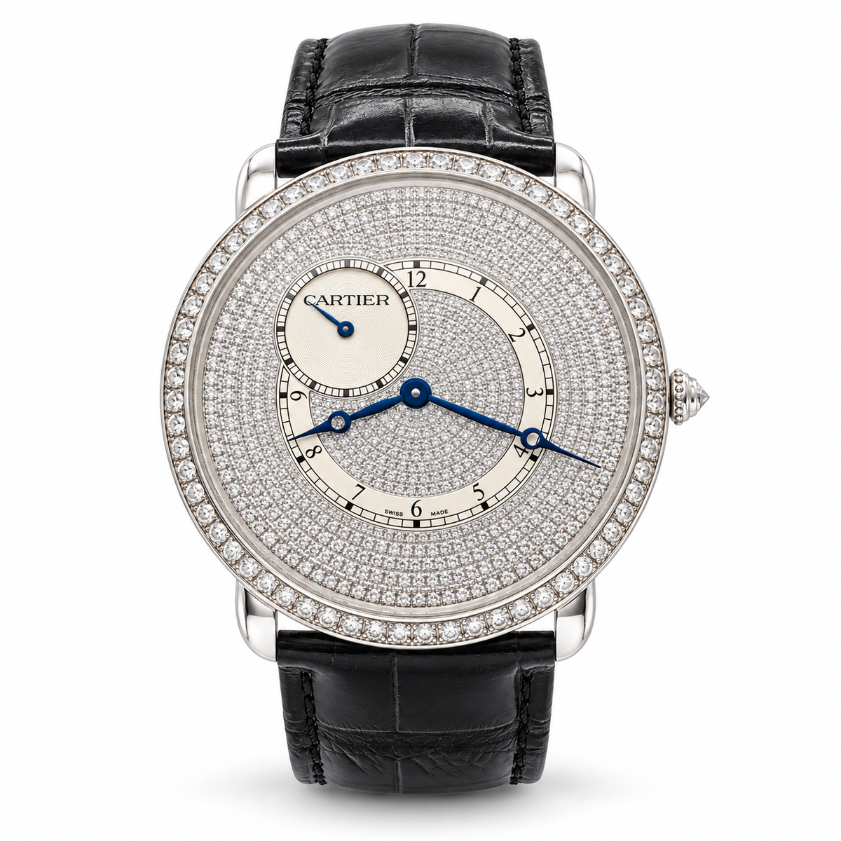 Cartier Ronde Louis Cartier WR007003 42mm 18K White Gold Factory Diamonds