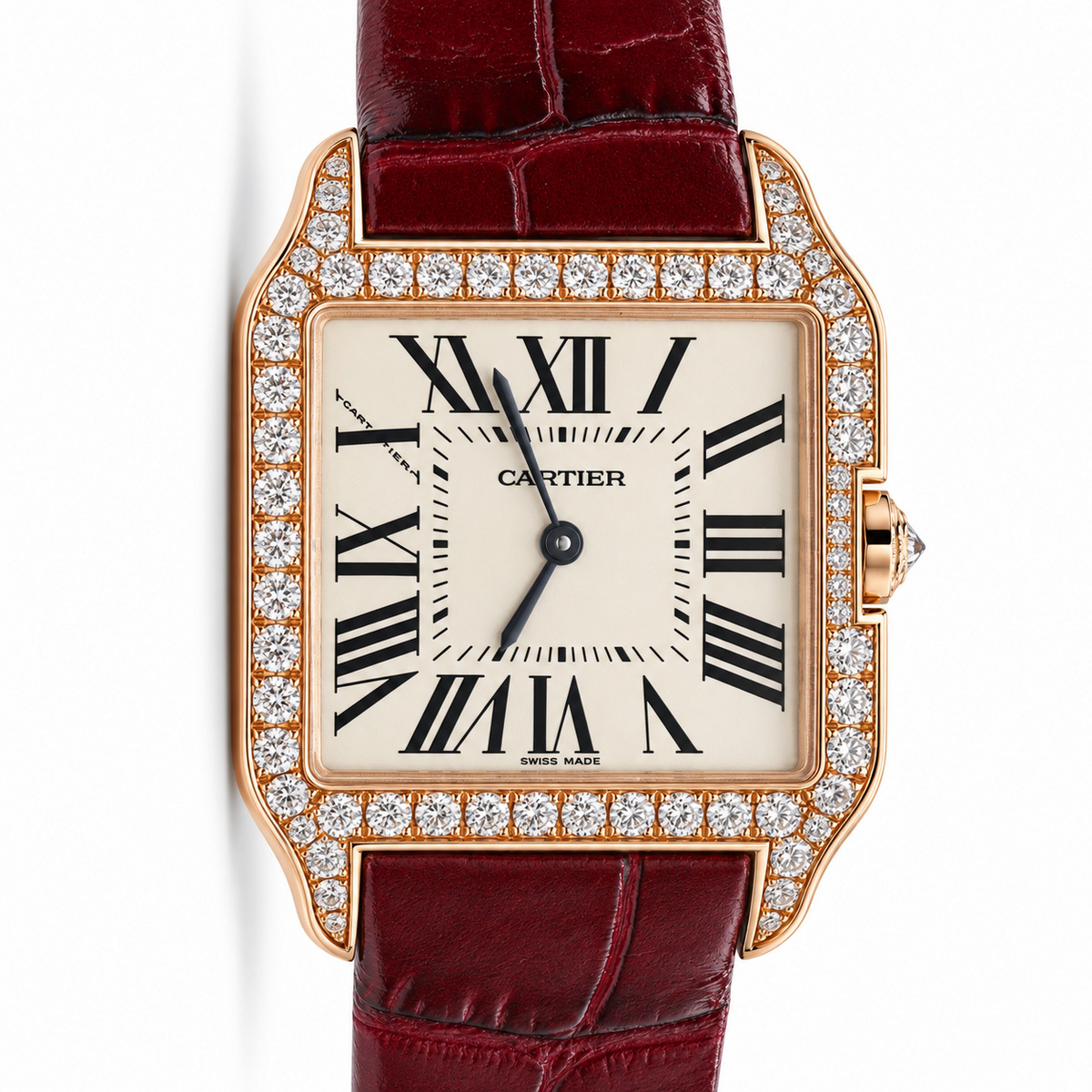 Cartier Santos-Dumont Ref. 2788 18K Rose Gold Factory Diamond Quartz