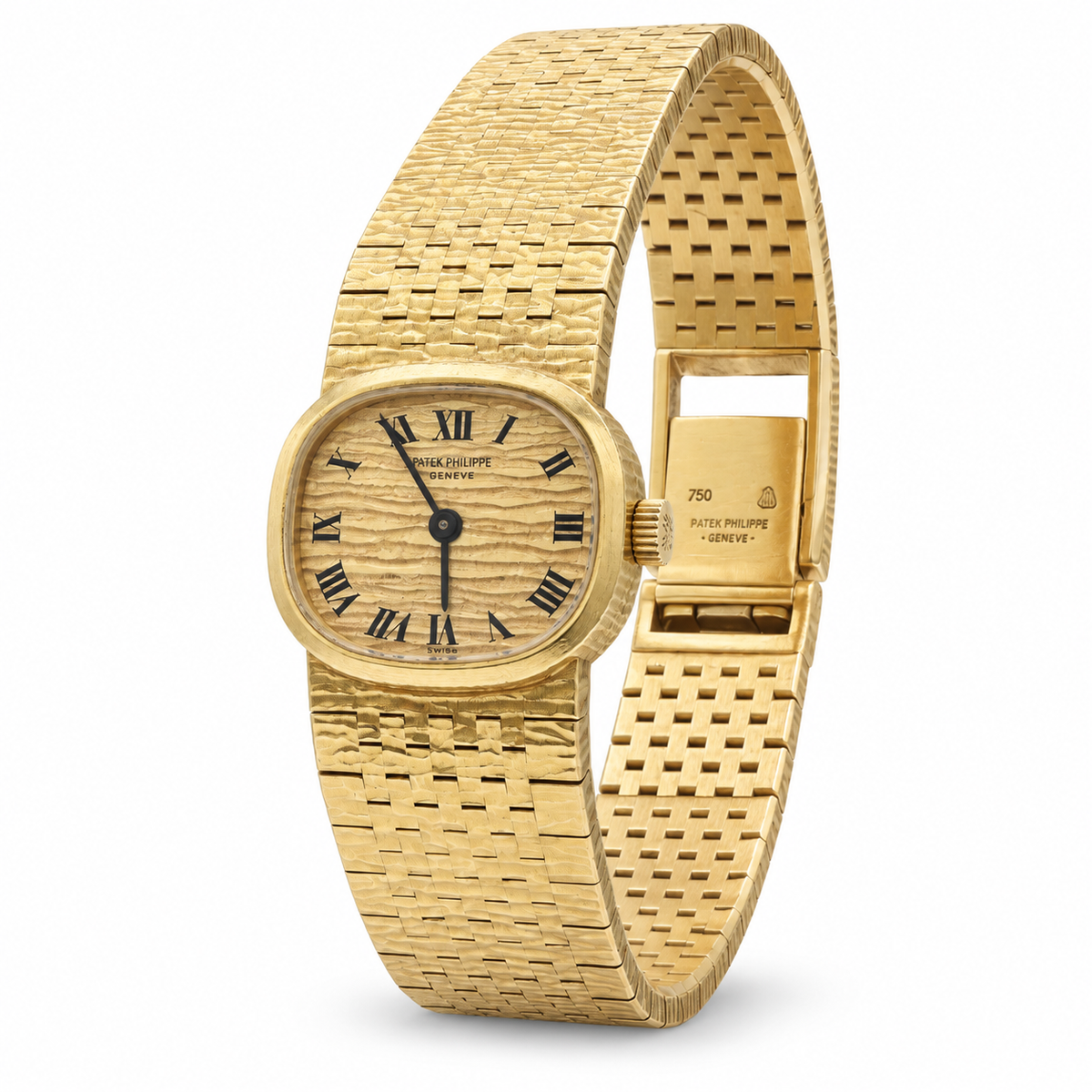 Patek Philippe Elliptical Dress Watch Integrated Mesh Bracelet