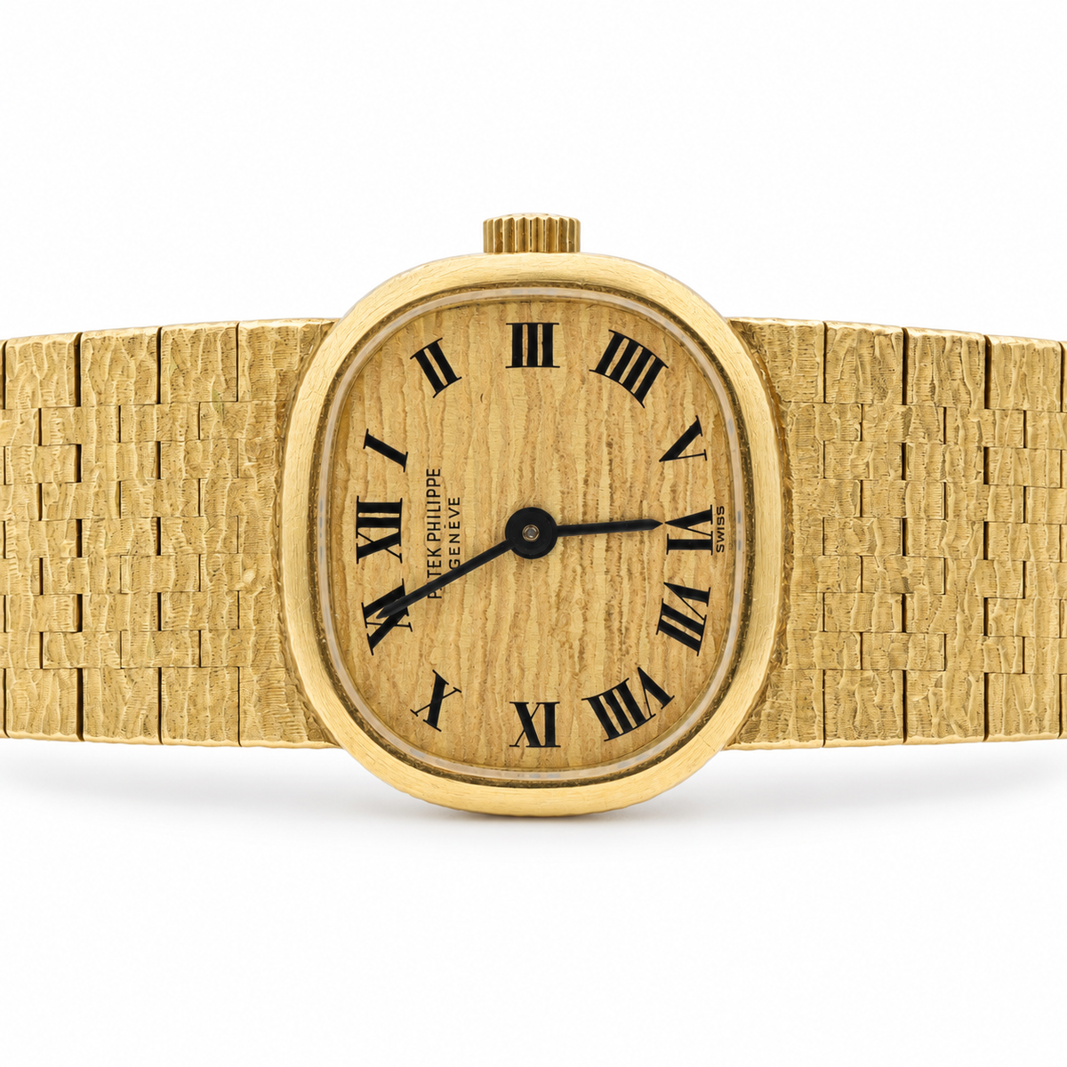 Patek Philippe Elliptical Dress Watch Integrated Mesh Bracelet