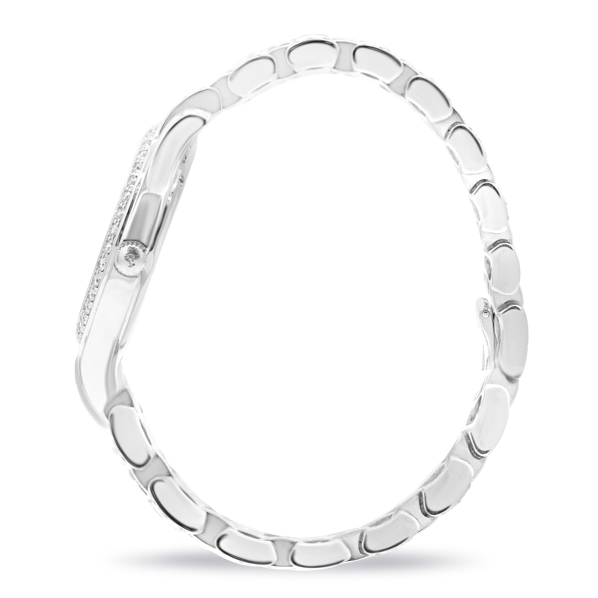 LADIES POLO 18K WHITE GOLD, SILVER/DIAMONDS DIAL