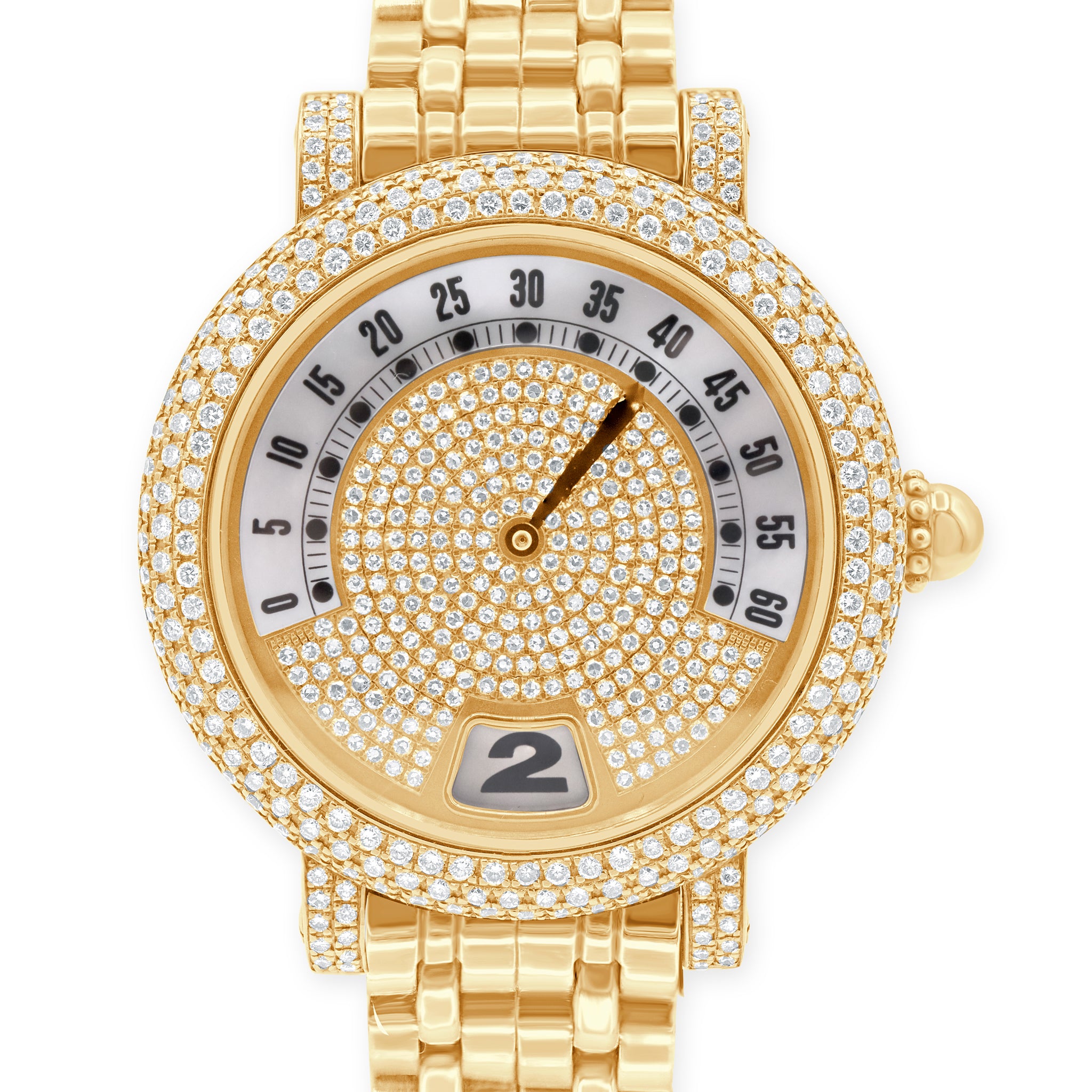 DIAMOND BEZEL YELLOW GOLD RETRO WATCH