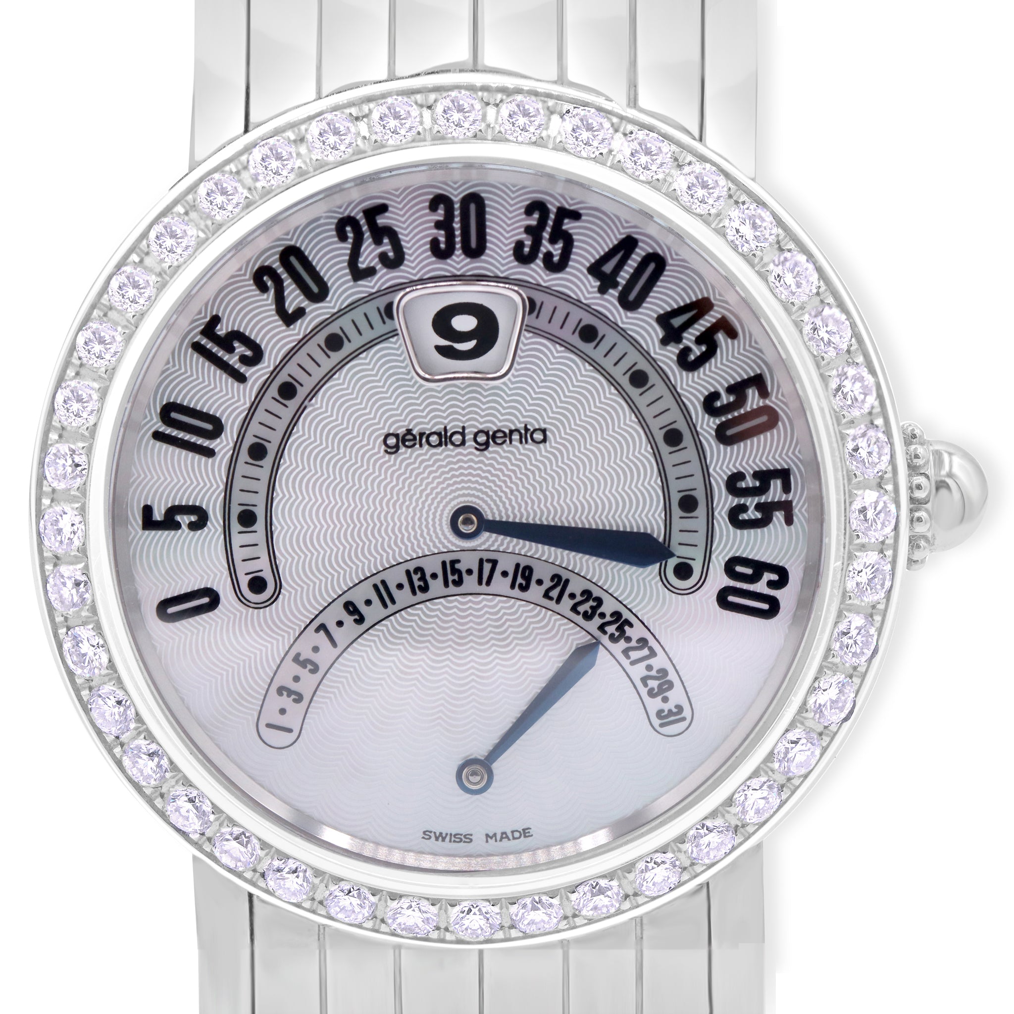 DIAMOND BEZEL JUMP HOUR RETRO WATCH