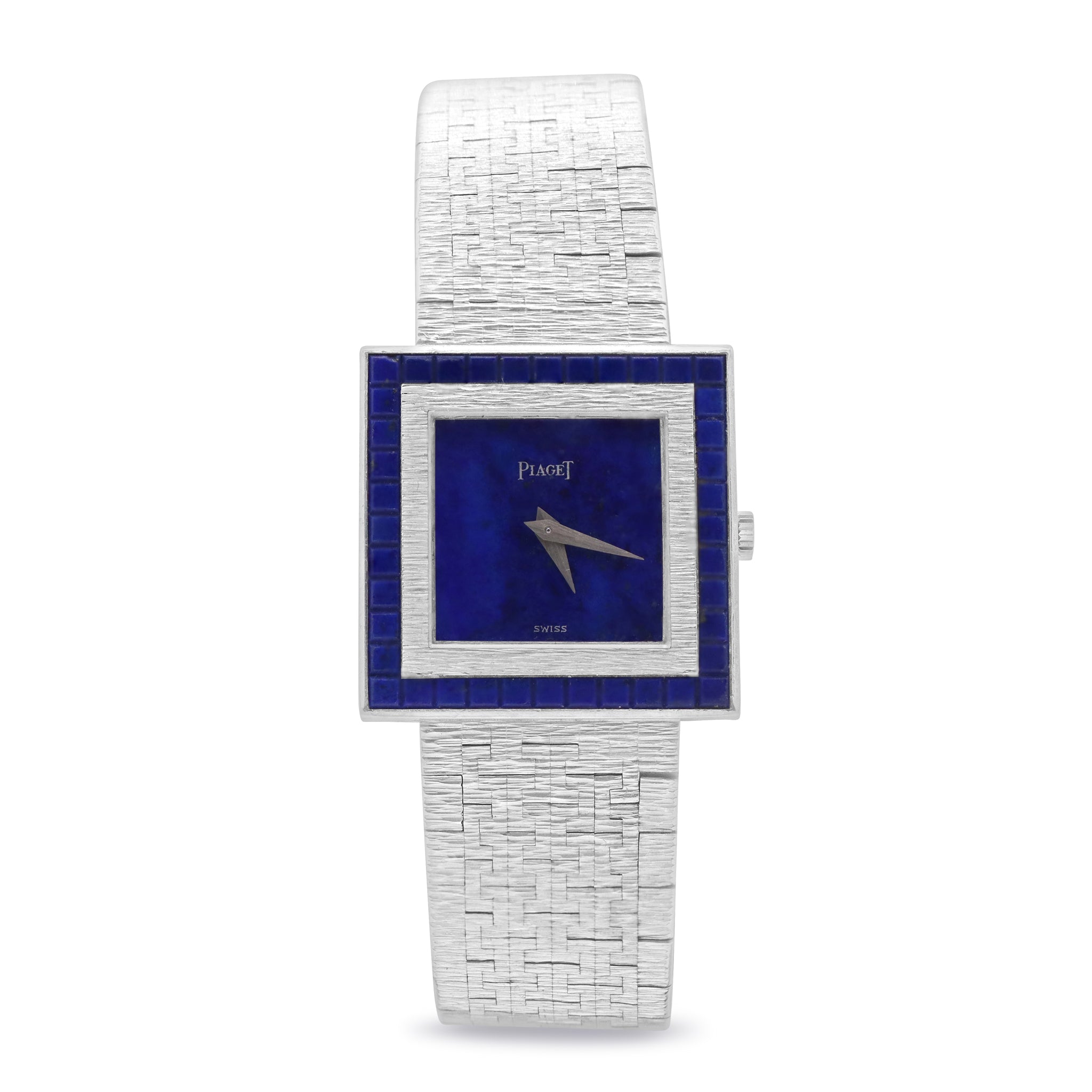 VINTAGE 18K WHITE GOLD LAPIS, BLUE DIAL