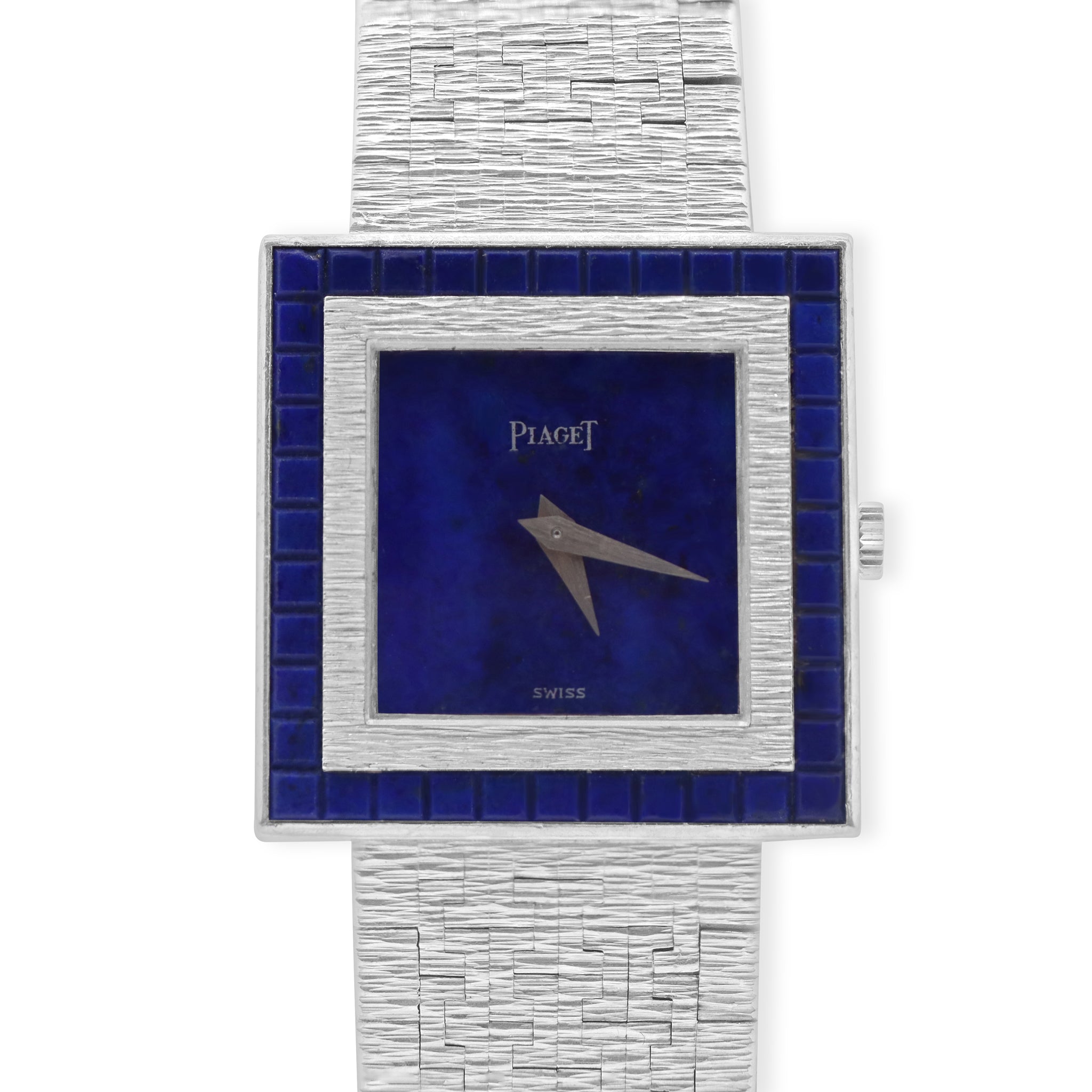 VINTAGE 18K WHITE GOLD LAPIS, BLUE DIAL