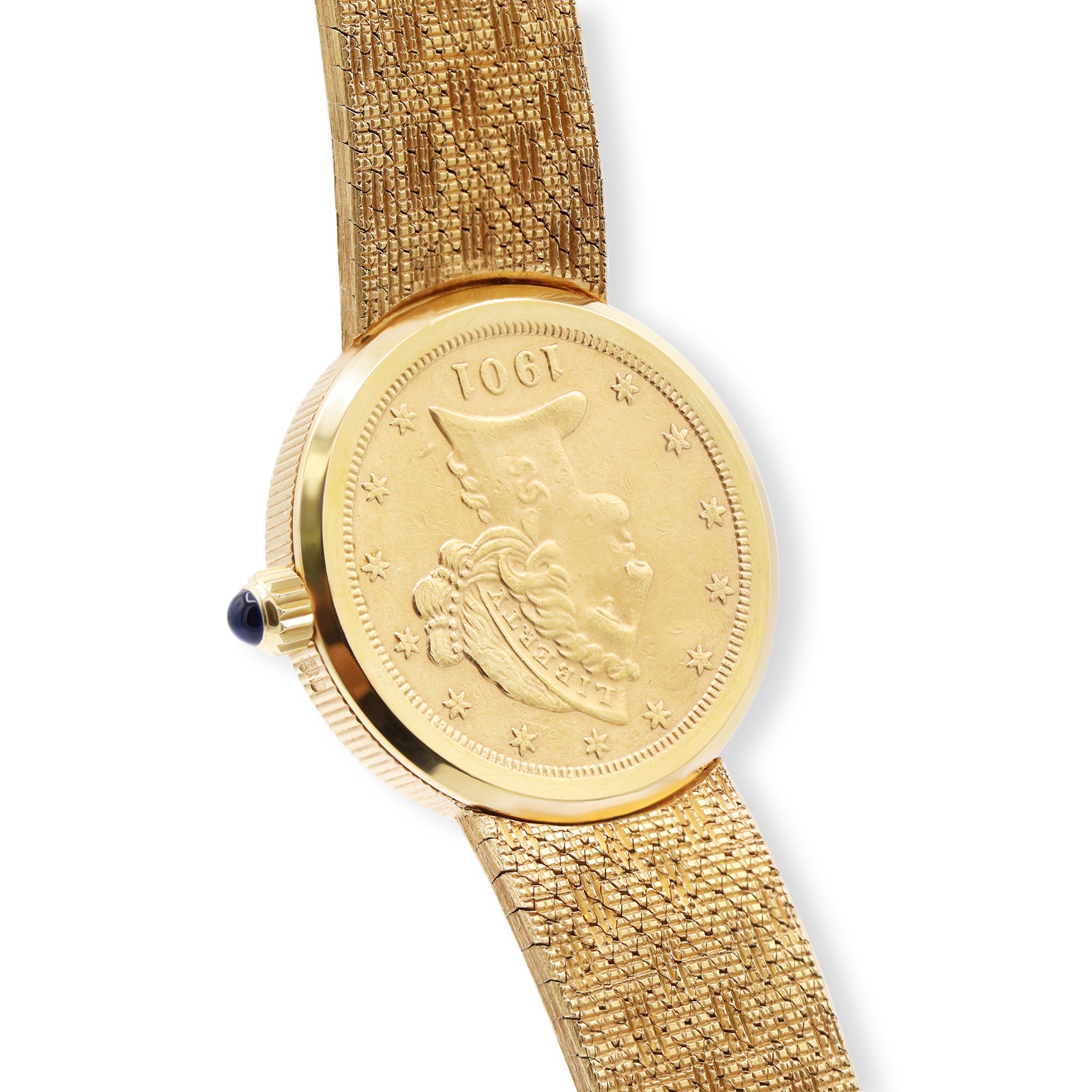 Sold- Corum 22K Gold Yellow Coin Double Swiss U.S. Eagle Mesh Band
