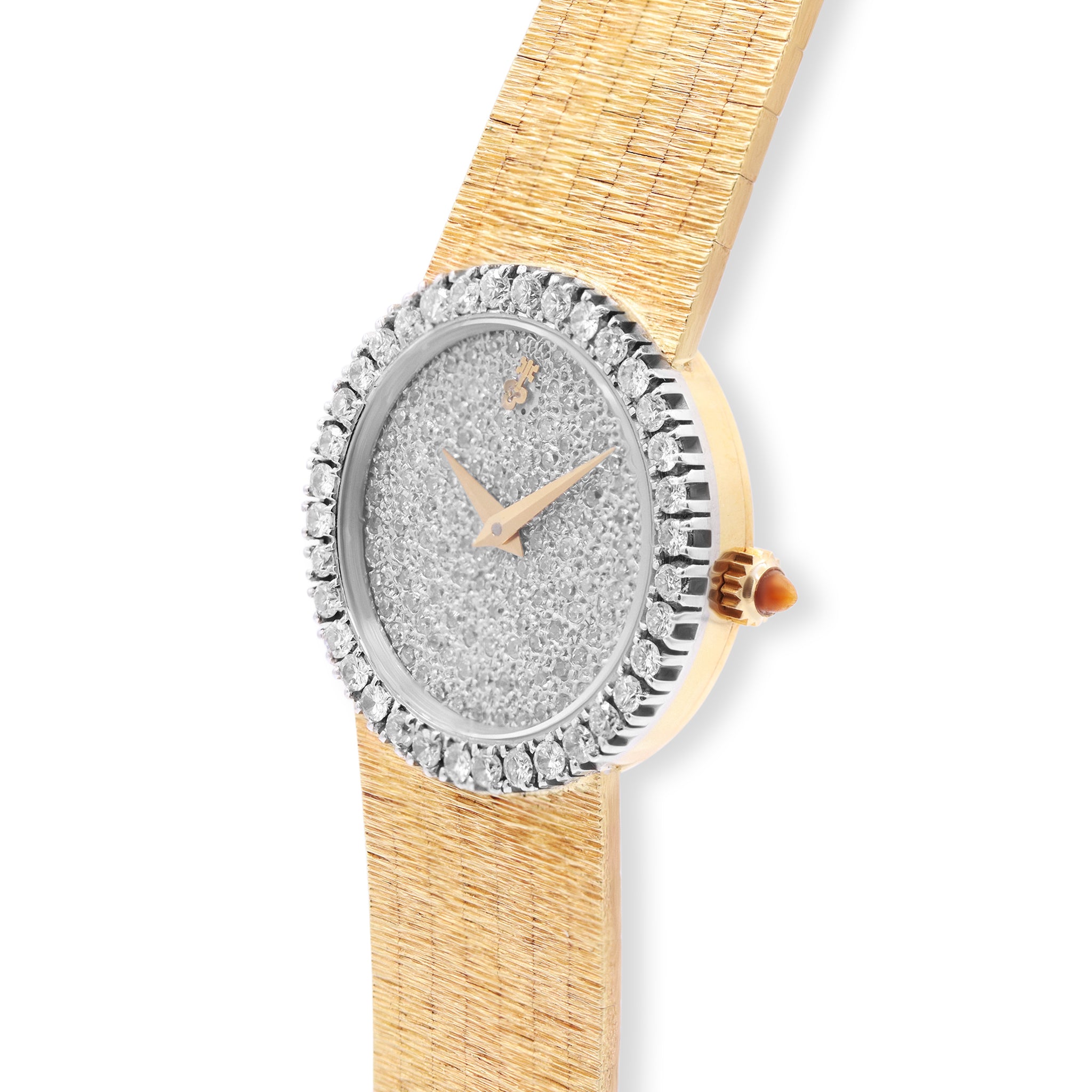 SOLD-Corum 18K Yellow Band Diamond Face 27382A60 80336
