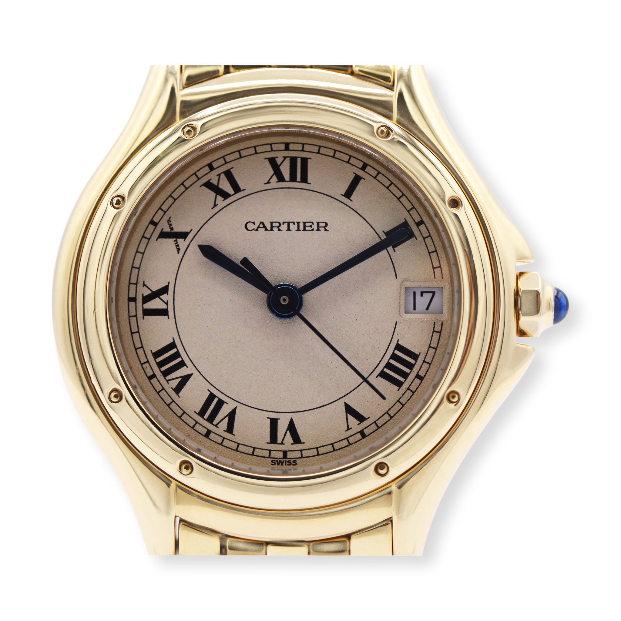 Sold-Cartier Swiss Gold Band, Off-White Dial Quartz 887906 002359