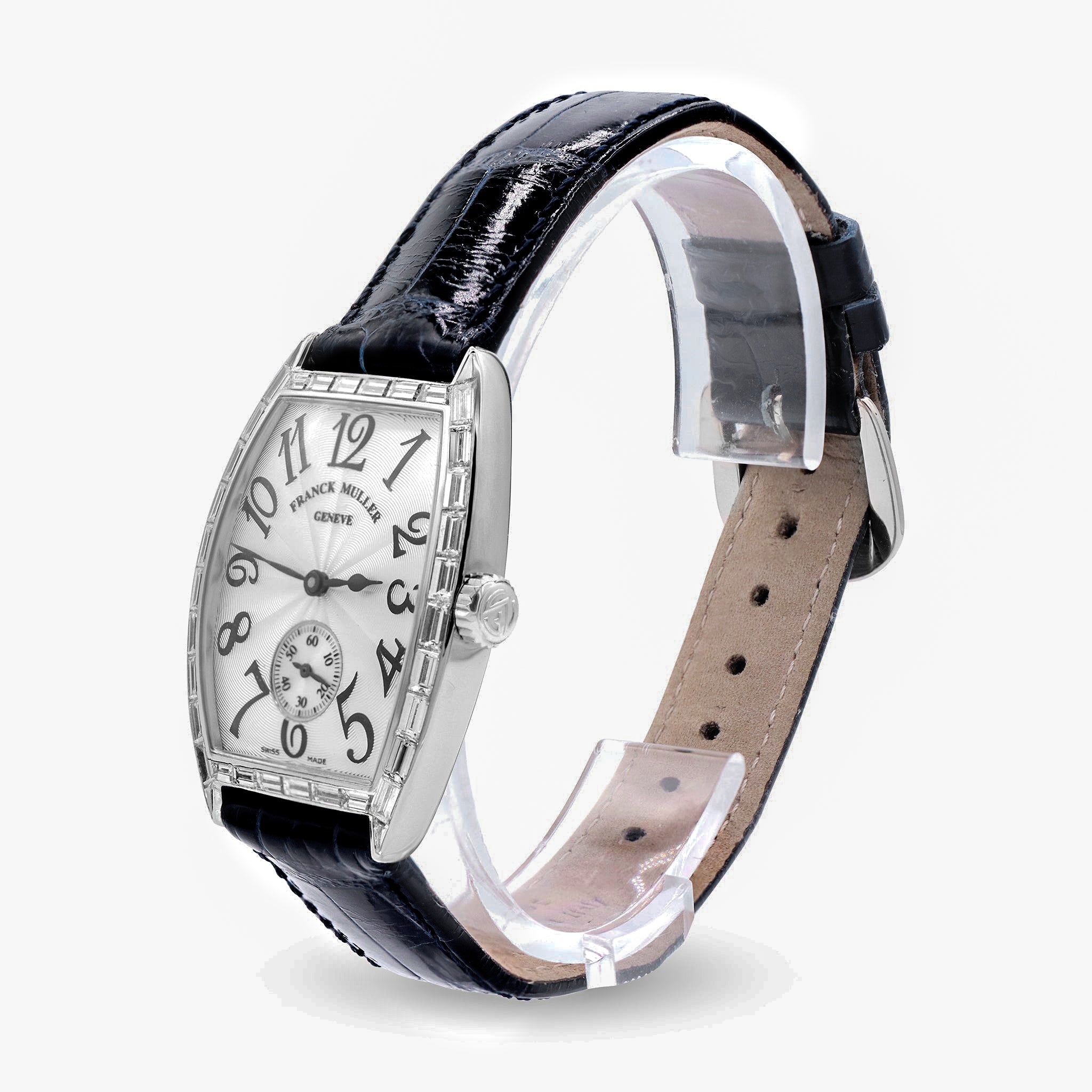 18K WHITE GOLD, SILVER DIAL, BAGUETTES