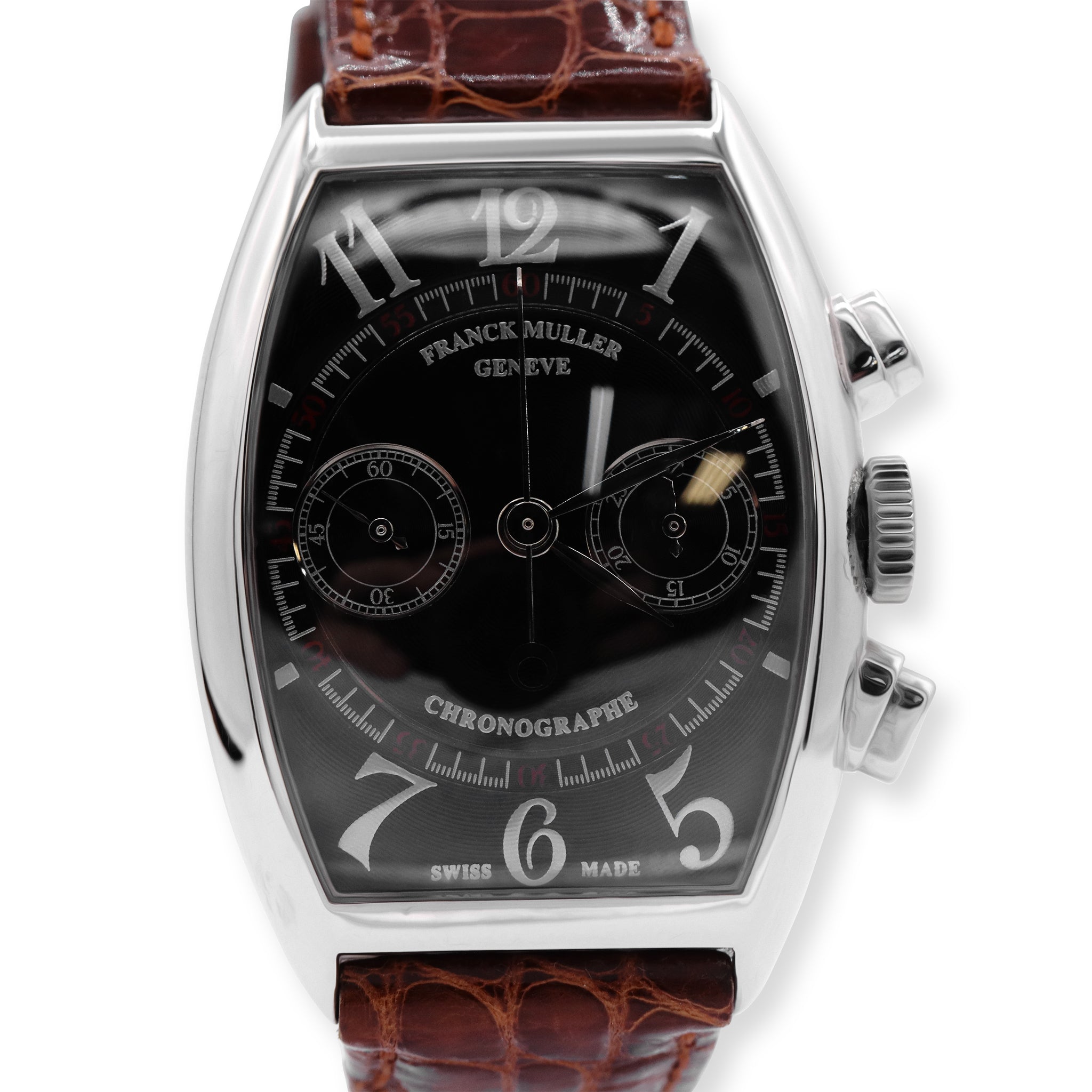 Duplicate- Franck Muller Leather Brown Band Chronographe 5850 MC L N.36