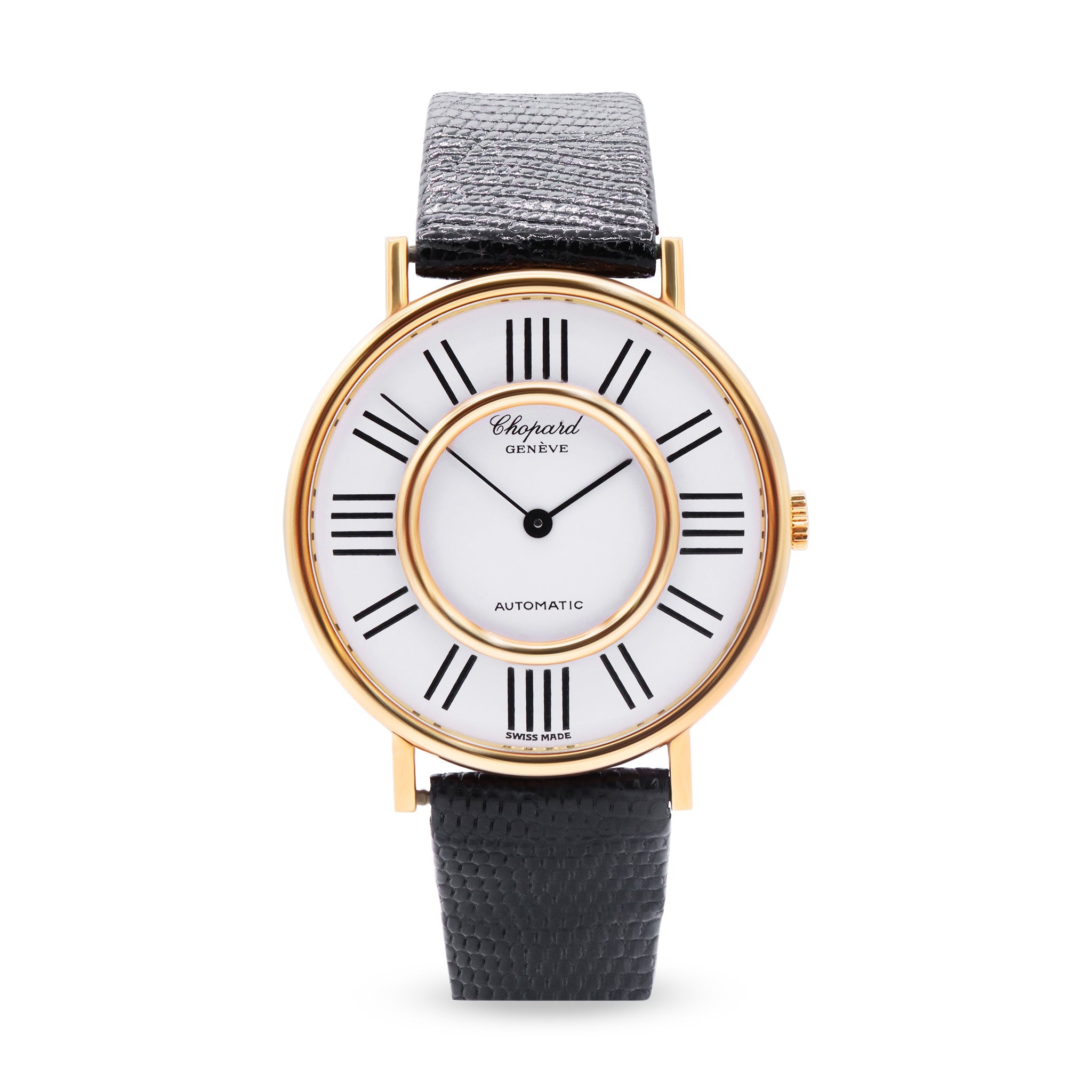 SOLD - 18K YELLOW GOLD VINTAGE WHITE DIAL