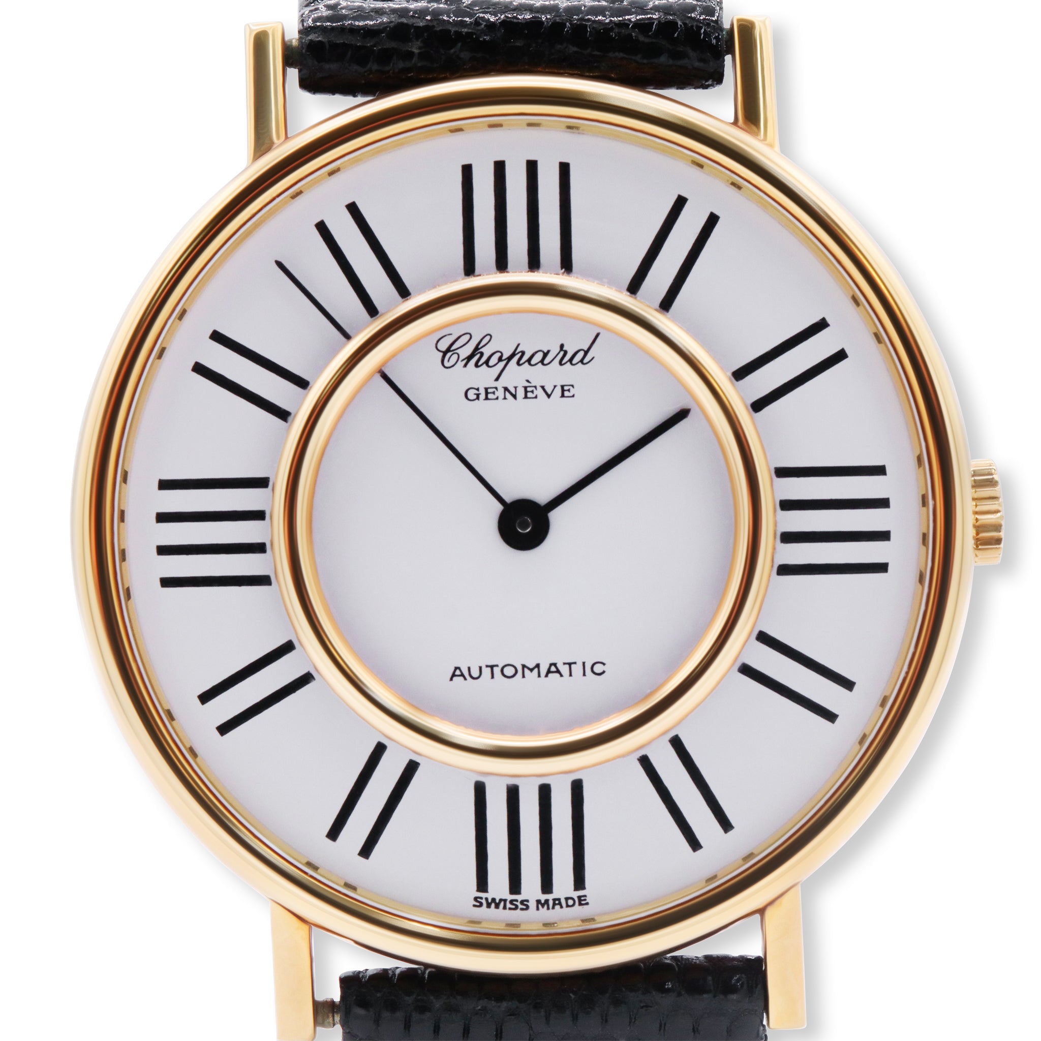 SOLD - 18K YELLOW GOLD VINTAGE WHITE DIAL