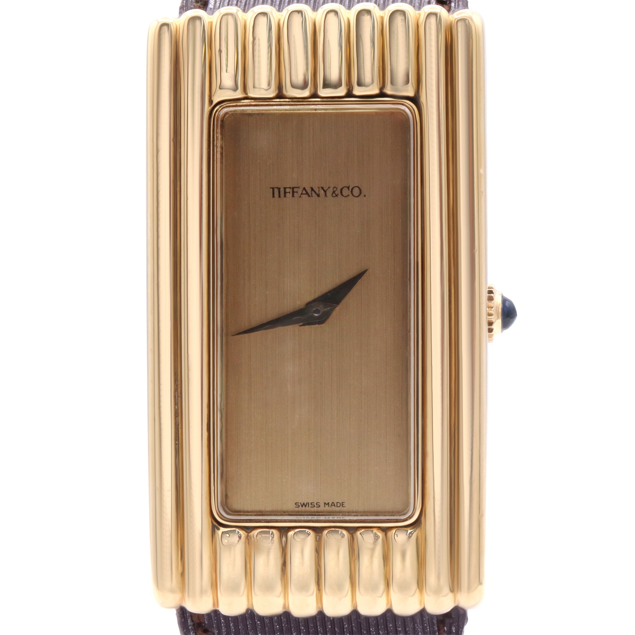SOLD - VINTAGE 18K YELLOW GOLD CIRCA 1970s, CHAMPAGNE DIAL