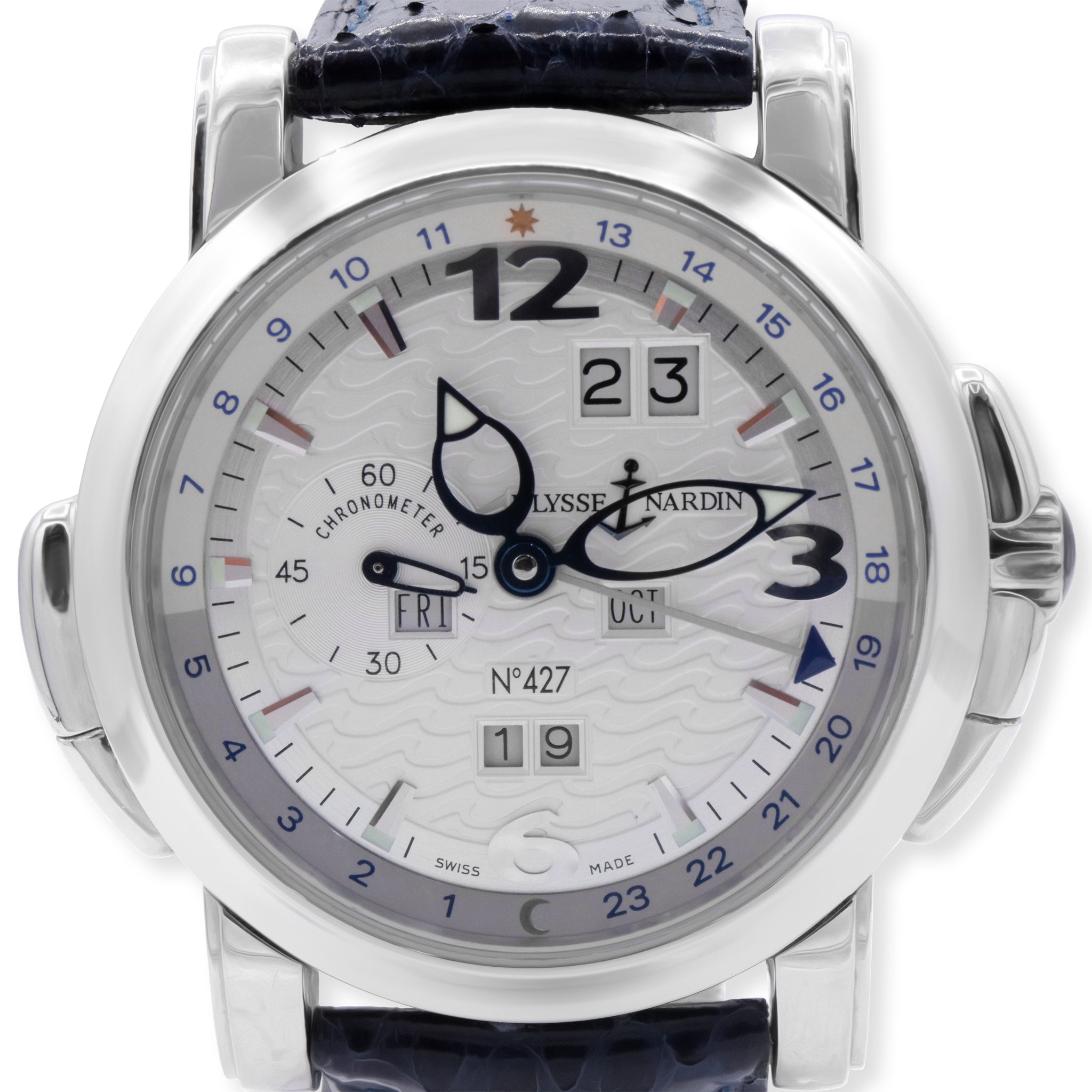 DRAFT Dark Blue Band with Platinum Dial 329-60 N.427