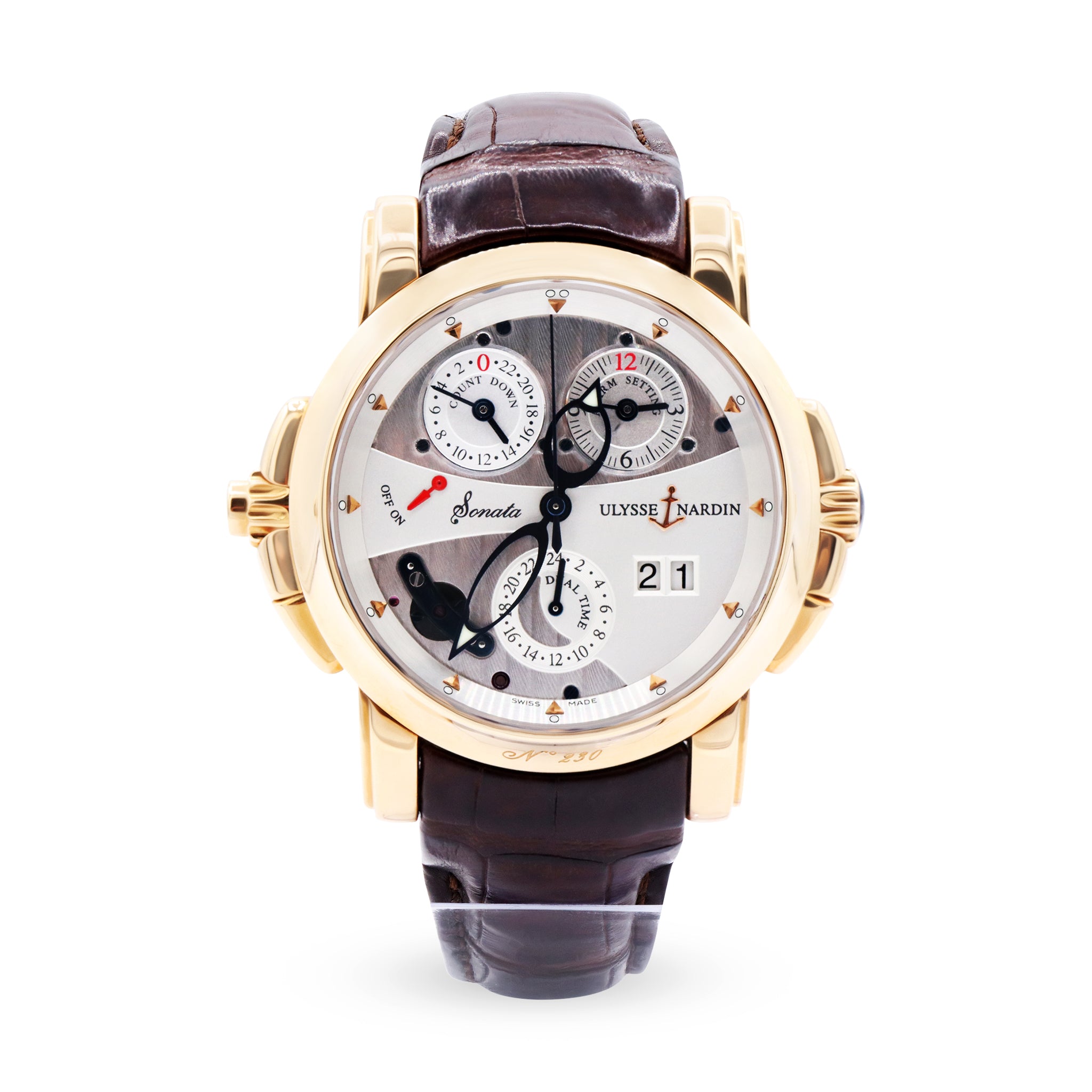 SONATA CATHEDRAL DUAL TIME ROSE GOLD,  SLIVER DIAL