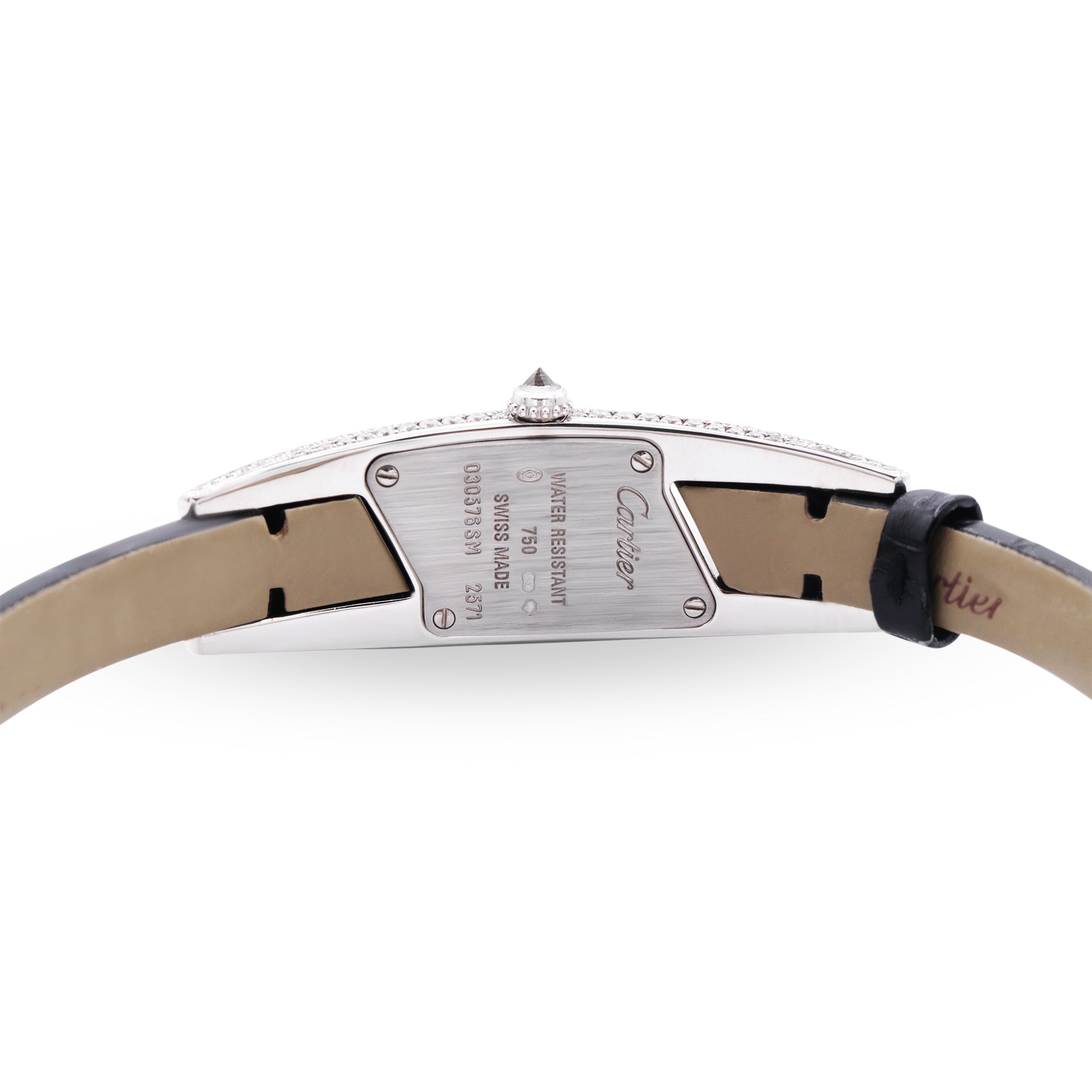 HIMALIA DIAMONDS LADIES 18K WHITE GOLD, BLACK DIAL