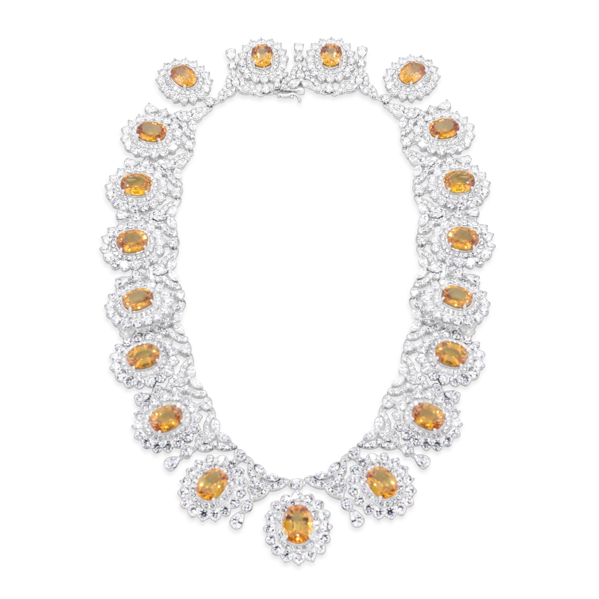 Yellow Sapphire and Diamond Necklace