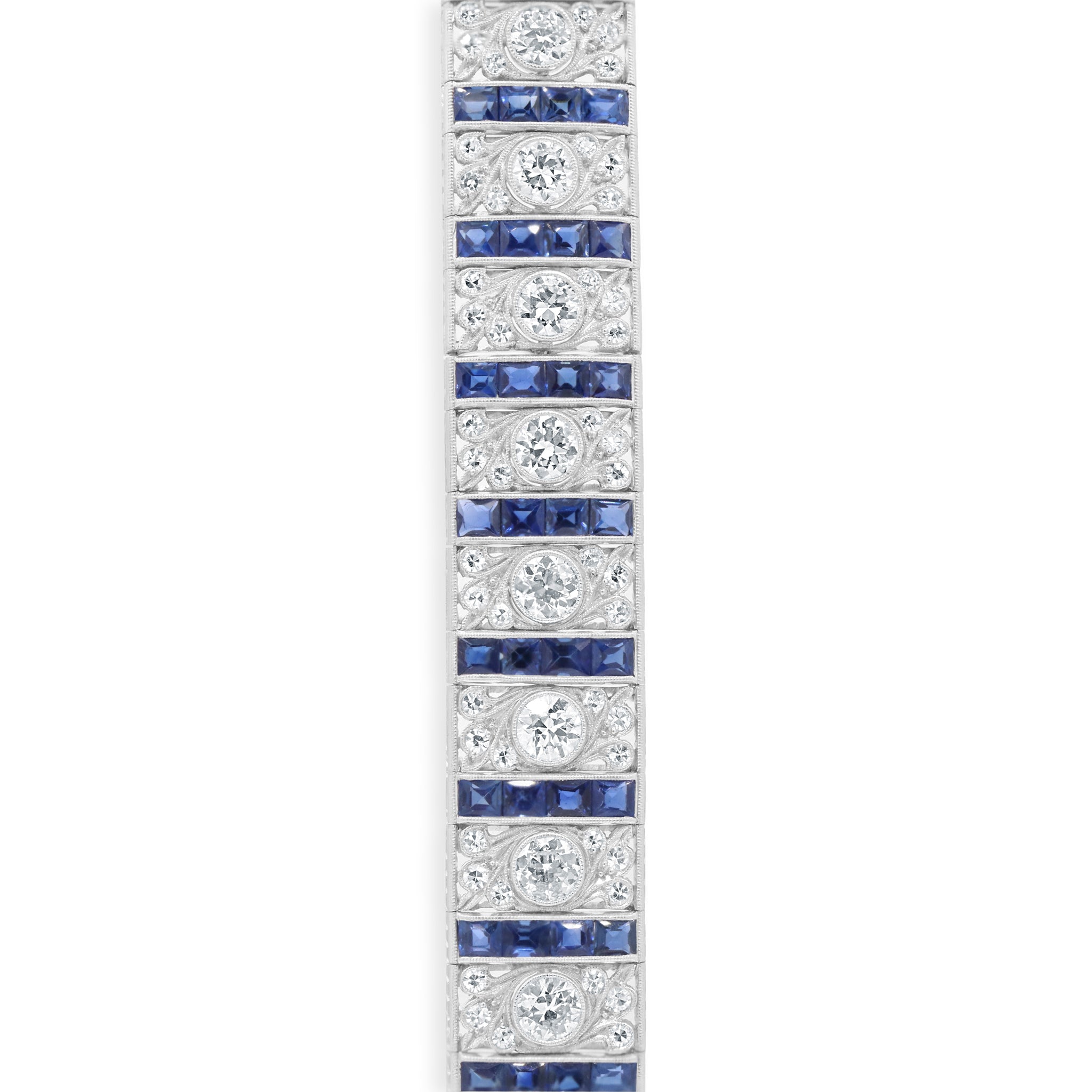 Diamond and Blue Sapphire Bracelet
