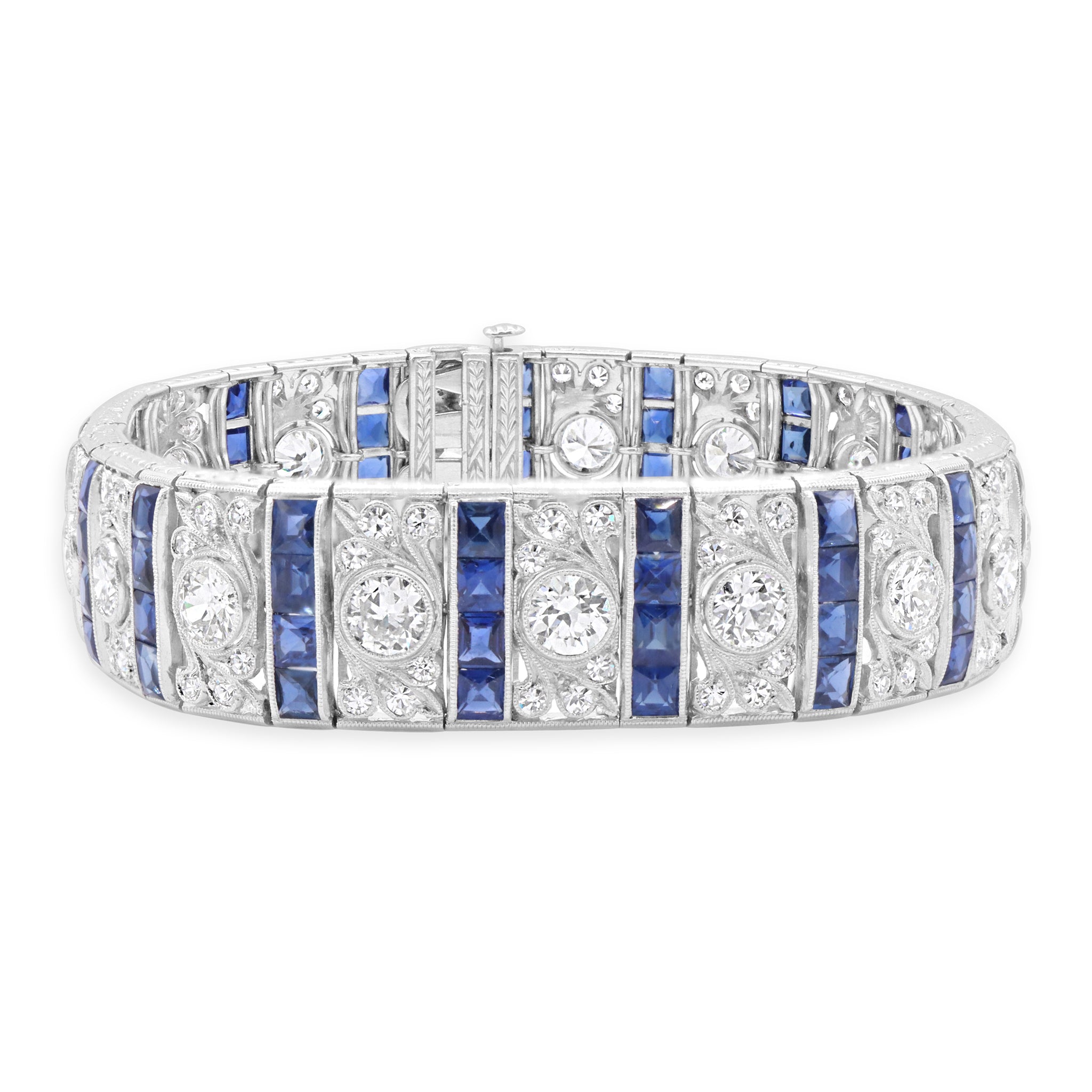 Diamond and Blue Sapphire Bracelet