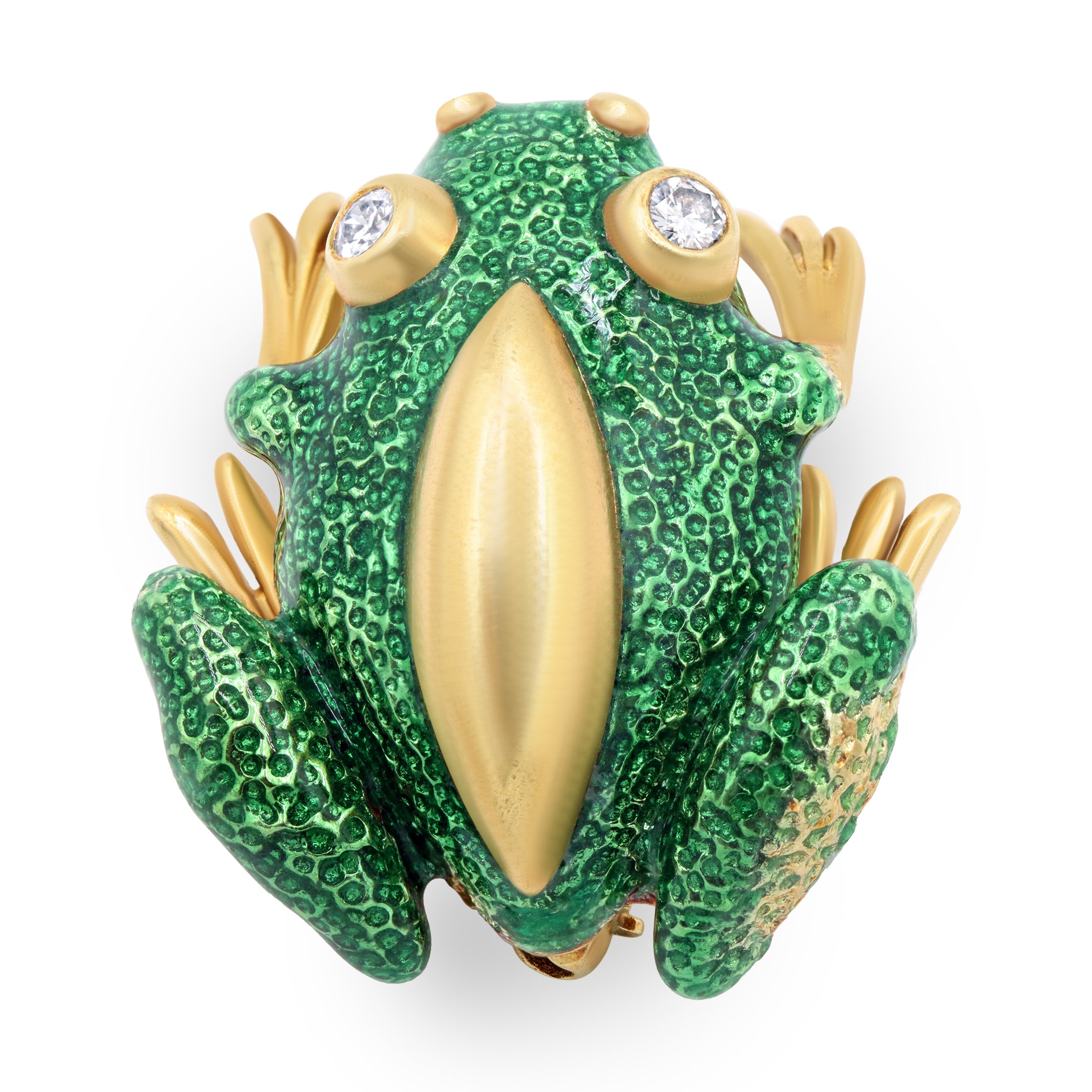 Green Frog with Diamond Eyes