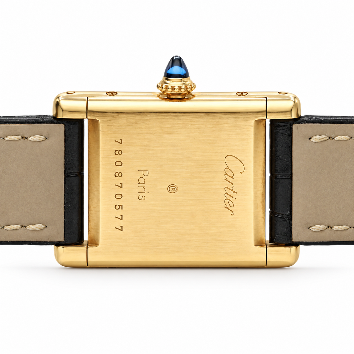 Cartier Tank Louis Ref. 78087 18K Yellow Gold Paris Dial caseback