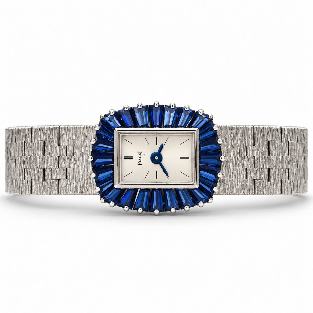 Piaget Ref. 1311 A6 sapphire halo bracelet watch horizontal view