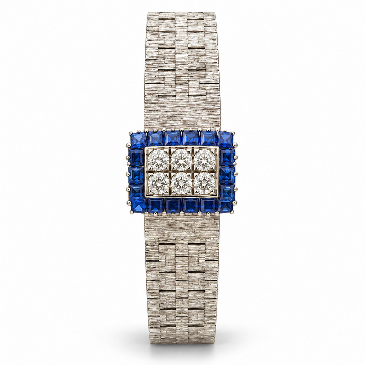 Piaget Art Deco sapphire and diamond secret watch front view