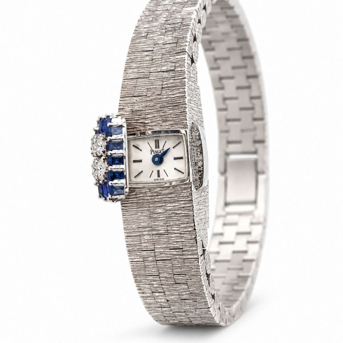 Piaget Art Deco sapphire and diamond secret watch with concealed dial open